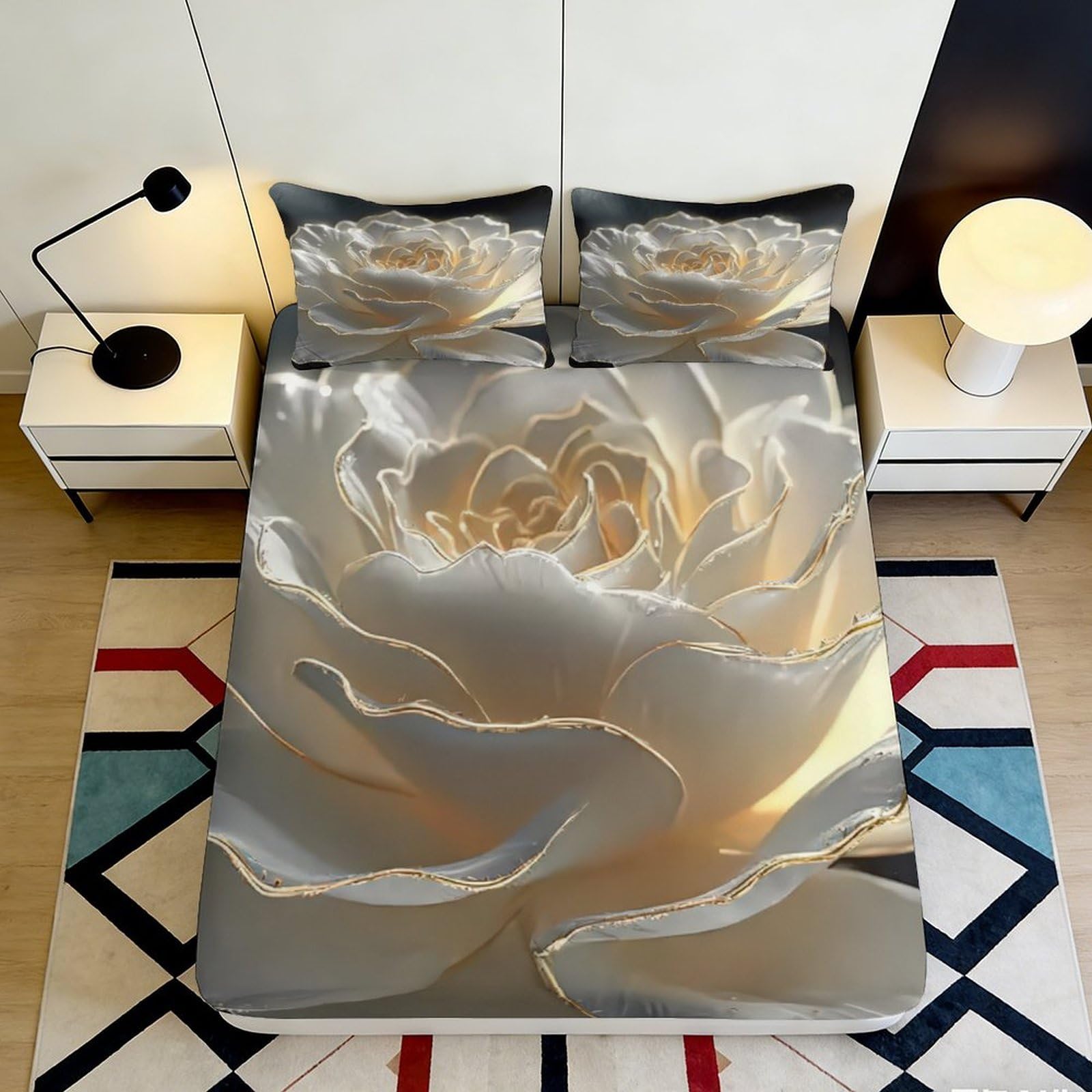3D Printed Cartoon Koala Fitted Sheet Microfiber Deep Pocket Non-Slip Koala Mattress Fitted Cover for Bedroom 160x200x25cm