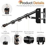 Ring Light Wall Mount- 41.7in/106cm, Adjustable Wall Mount Triangle Boom Arm with 180° Flexible Rotation, for Photography Strobe Light, Monolight, Softbox, Reflector, Studio Video Light