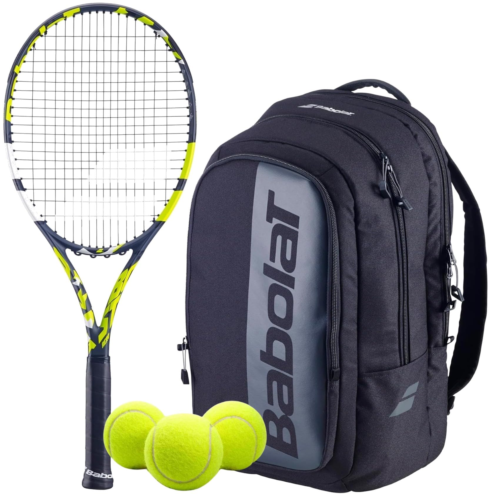 Boost Aero Strung Tennis Racquet (Yellow) Bundled with Tennis Balls (Add an Optional Bag and Grips)
