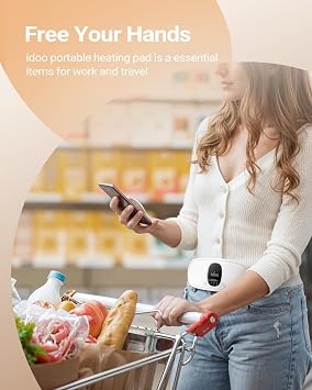 iDOO Portable Heating Pad for Period Cramps, FSA Eligible Item, Gifts for Women Girlfriend Mom Wife, Back Belly Heat Pad for Menstrual Pain Relief, with 3 Heat Levels 3 Massage