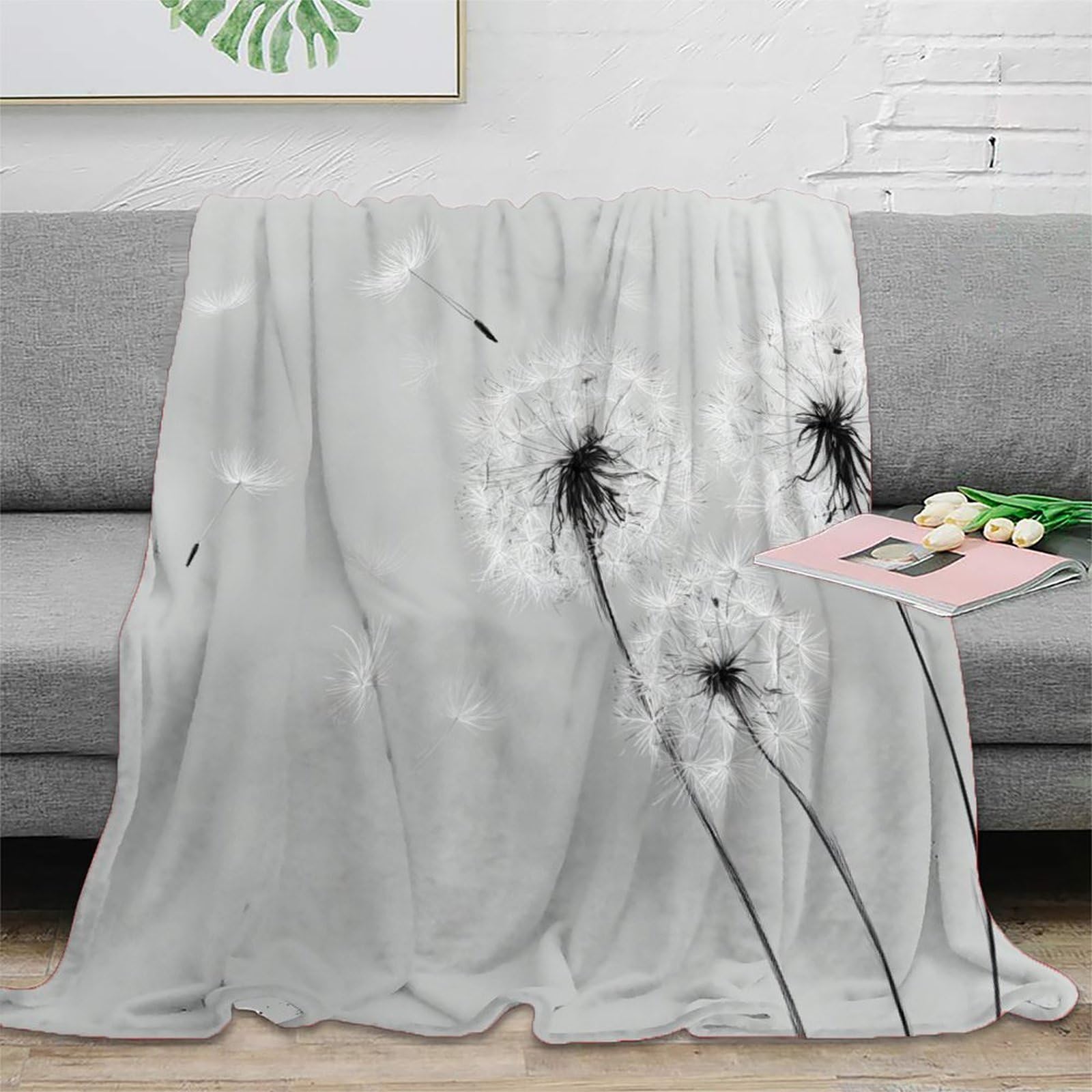 Couverture pissenlit microfibre 150x200cm plaid lit imprimé 3D pour la chambre