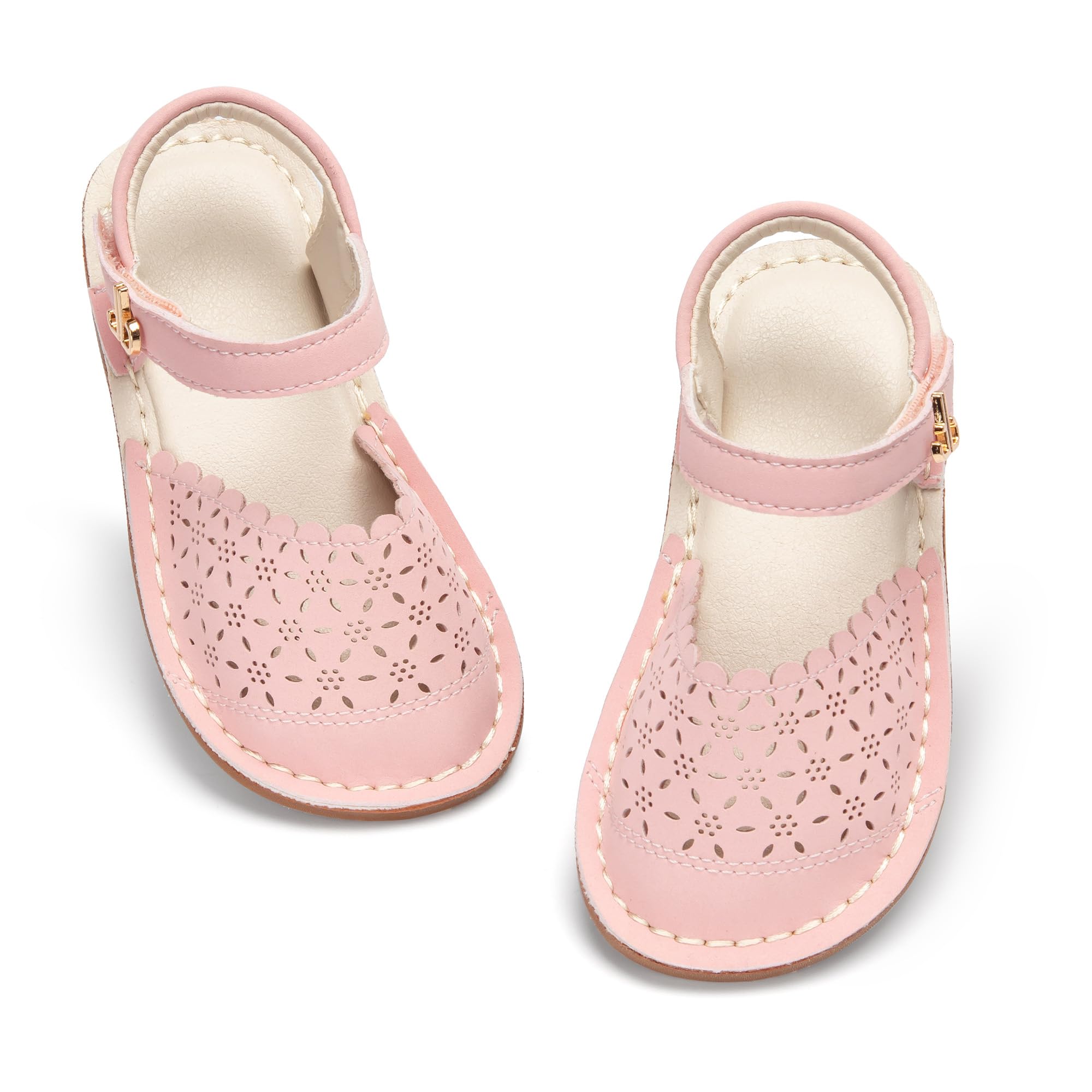 THEE BRON Toddler Girls Espadrilles Sandals Hollow Out Rustic Dress Shoes