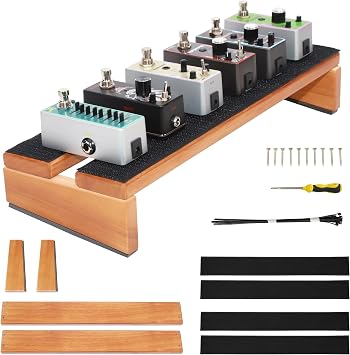 EX Guitar Pedal Board, Compact Wooden Pedalboard Kit 15.7" x 5.5"