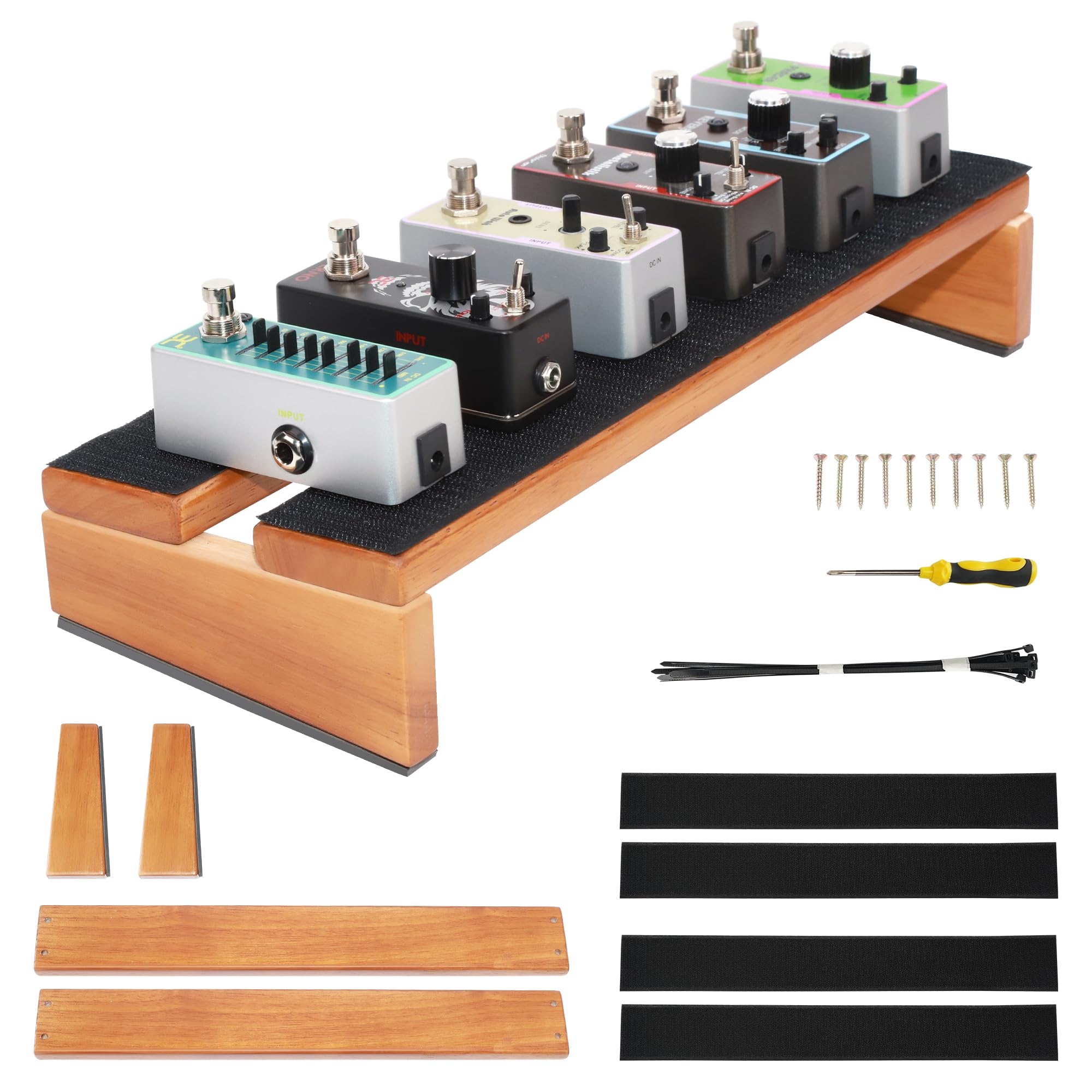 EX Guitar Pedal Board Compact Wooden Pedalboard Kit (15.7" x 5.5")