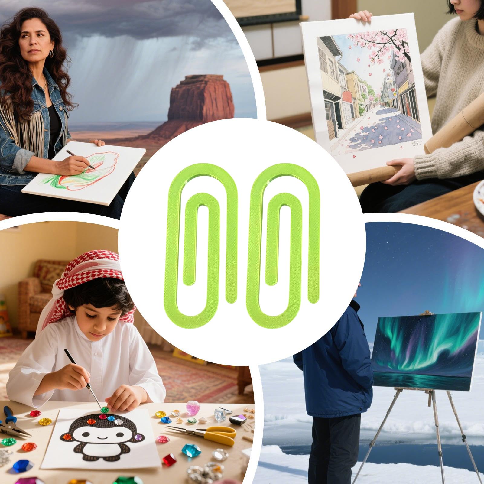 Generico Clip Da Pittura Artistica Piccola Molletta Anti Rotolamento | 2 Pezzi Accessorio per Conservazione Per Adulti, Bambini, Ragazze, Ragazzi, Casa, Classe, Scuola, Viaggio, Scrivania