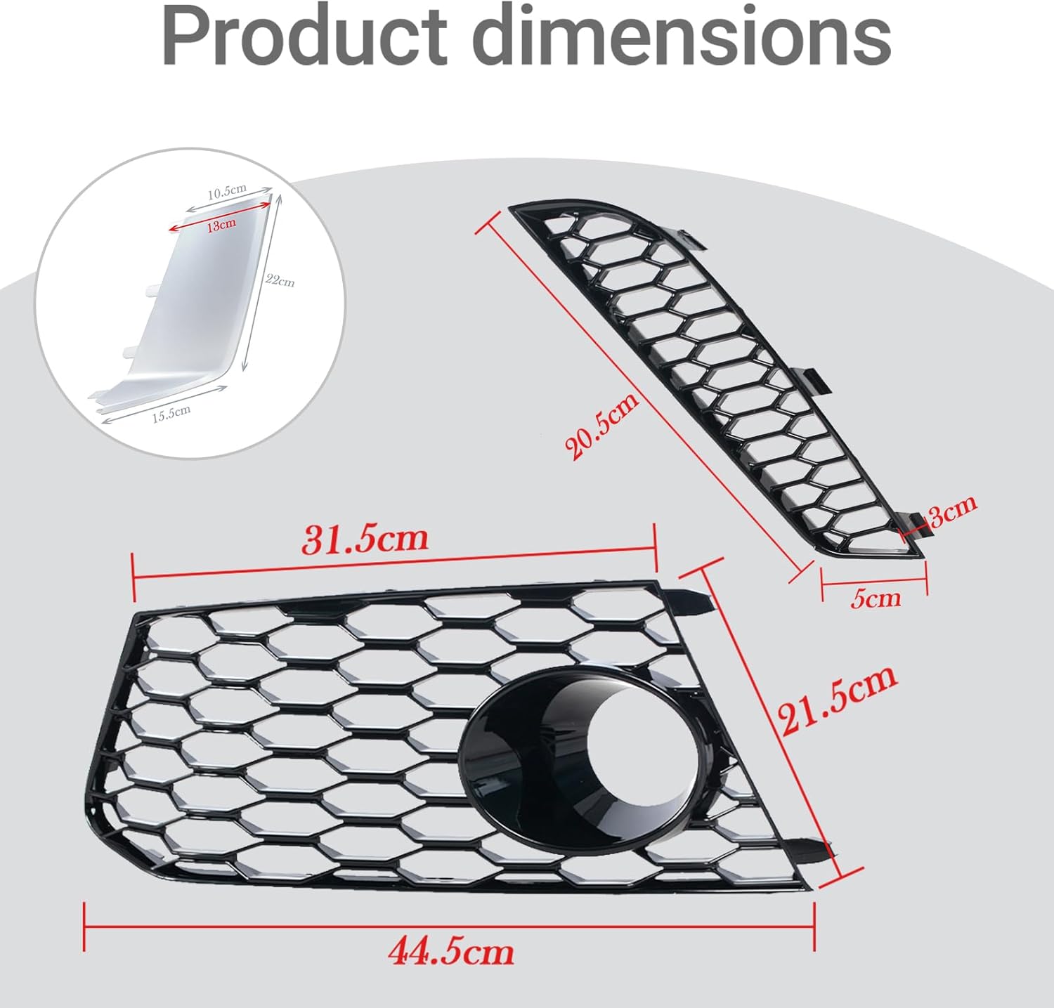 Front Bumper Fog Light Cover Frame for Audi RS6 2013-2018 Grille Grill Trim Covers Right