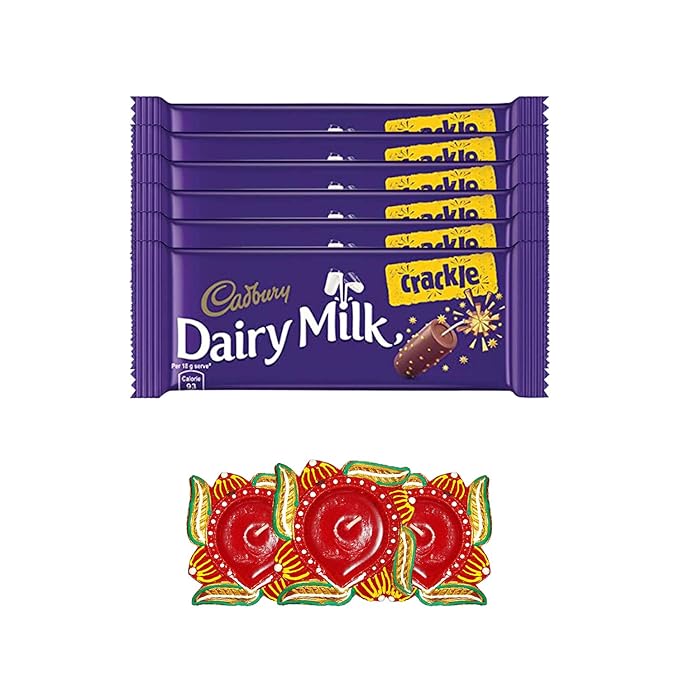 Cadbury Dairy Milk Crackle 36g single (Pack of 6) with 3pcs Square