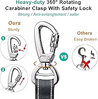 Vista 4 de Correa para perros grandes y medianos resistente, correas elásticas para perros con soporte para bolsa de excrementos y cinturón de seguridad