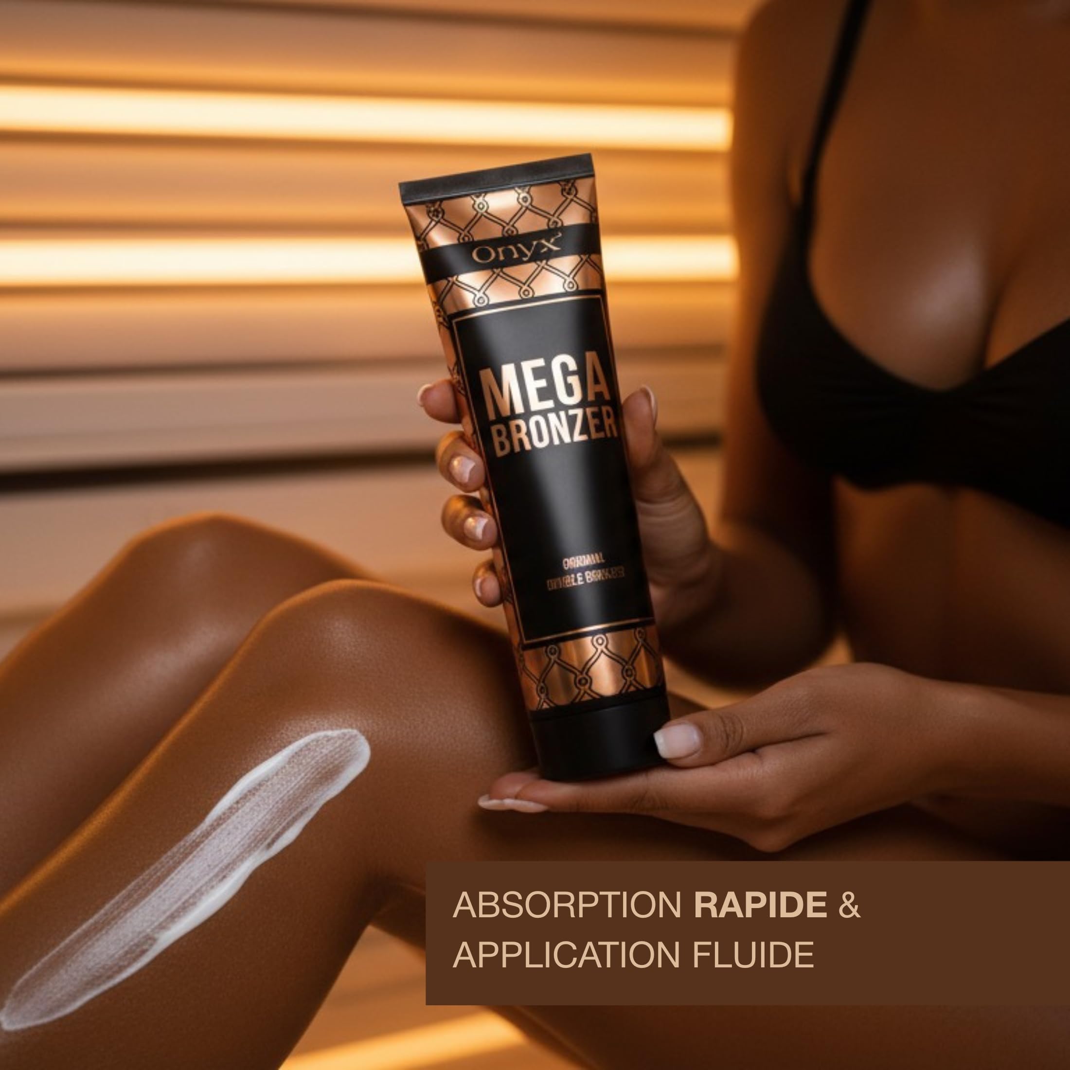 Mega Bronzer - Lotion Bronzante pour Cabine UV | Bronzage Intense et Foncé - Accélérateur de Bronzage avec DHA & Érythrulose pour une Couleur Profonde et Durable | 150 ml
