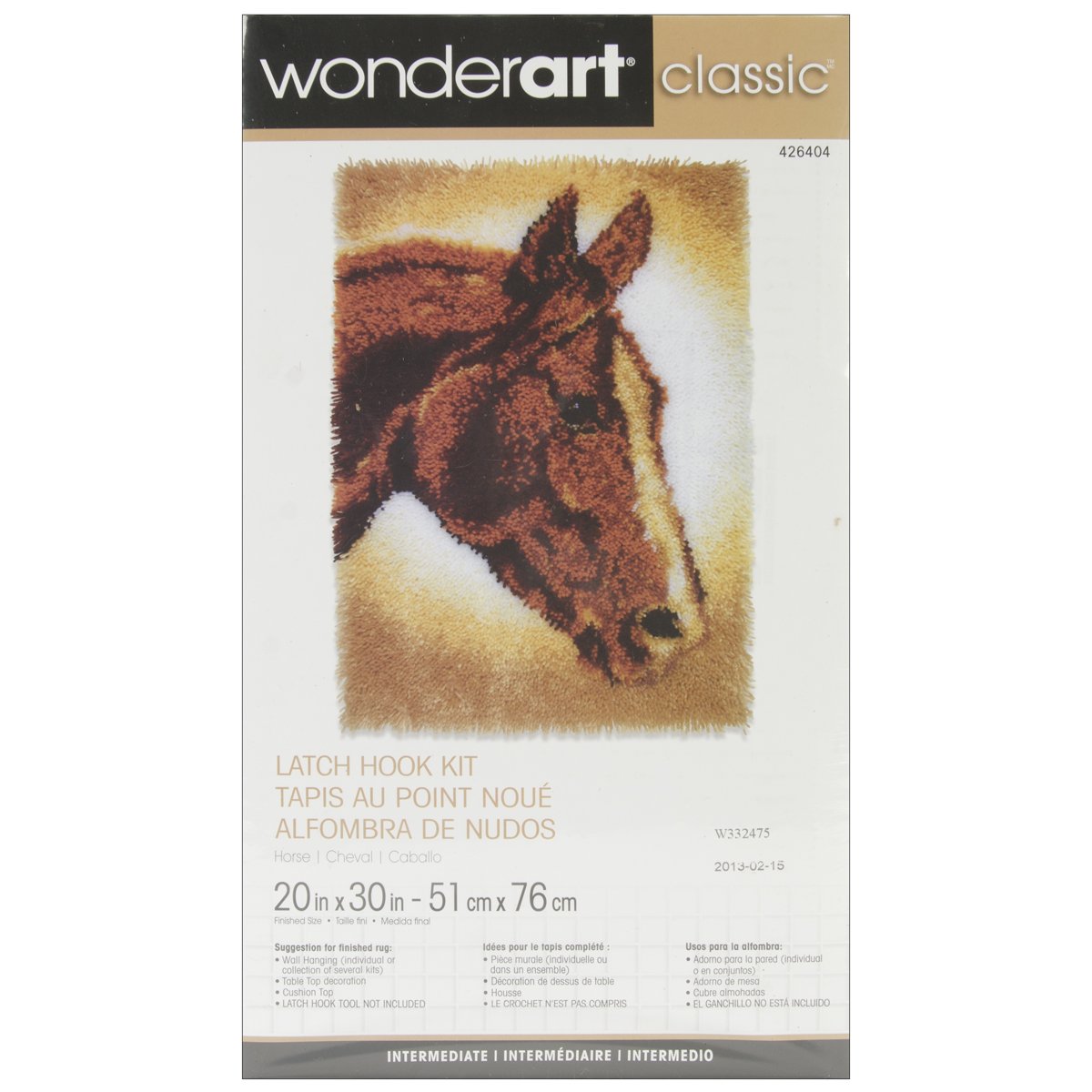 Wonderart Classics Horse Latch Hook Kit, 20" X 30"