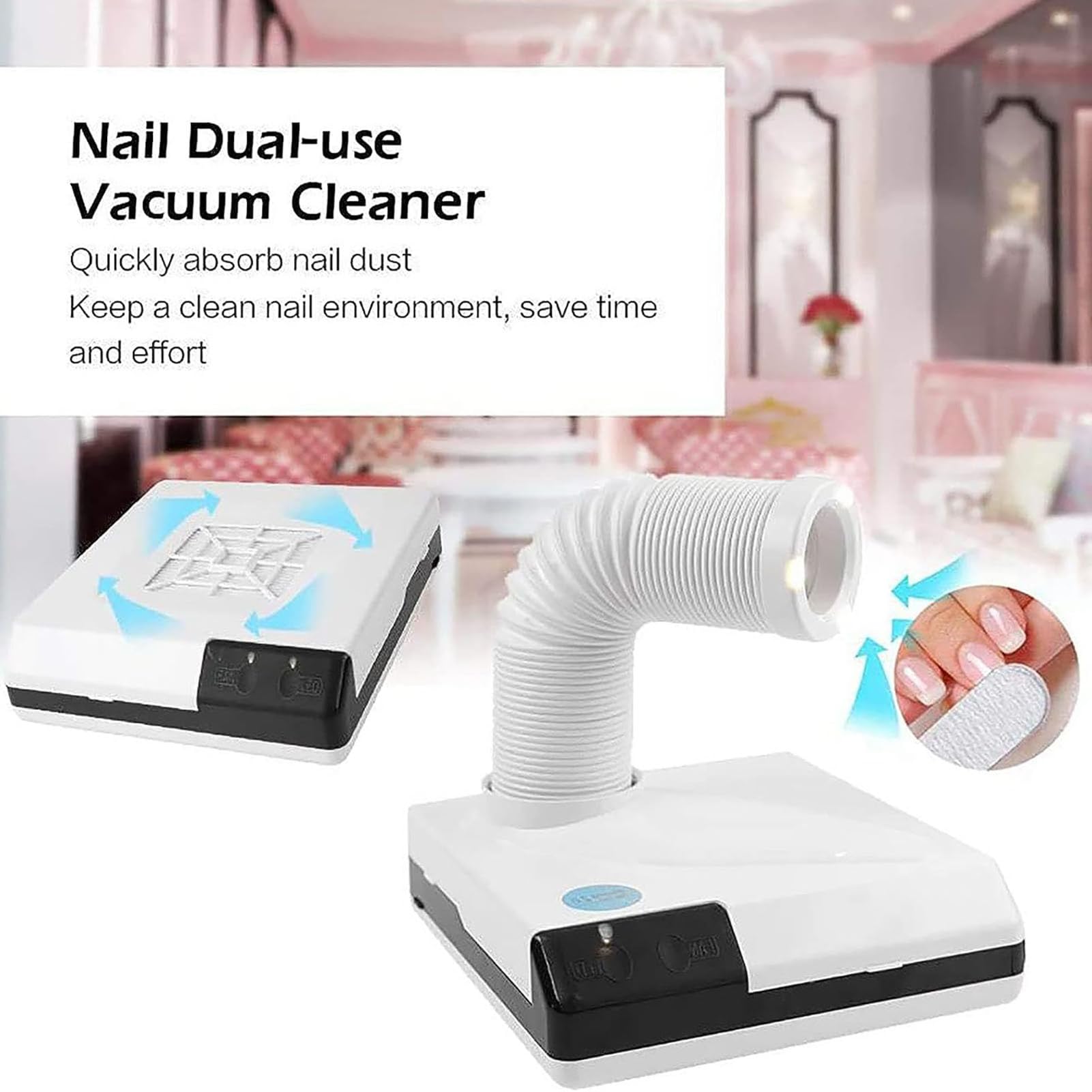 SenhE Aspiratore per Lucidatura Dentale, con Tubo Telescopico a Doppia Funzione LED per Laboratorio Odontoiatrico, per Laboratorio Odontotecnico e Vita Quotidiana