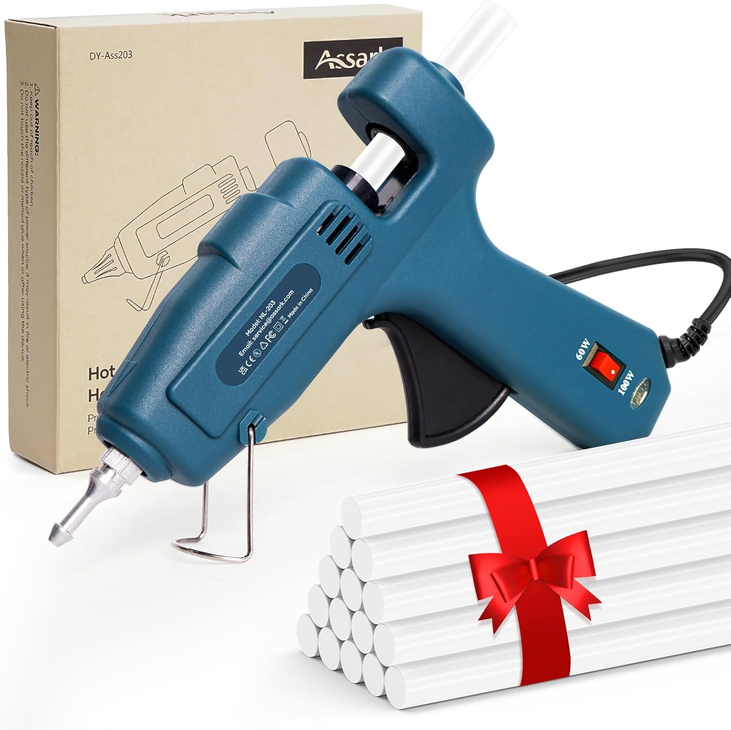 Power 60/ Hot Glue Gun, Fireproof Anti-Drip Fast Preheating Heavy