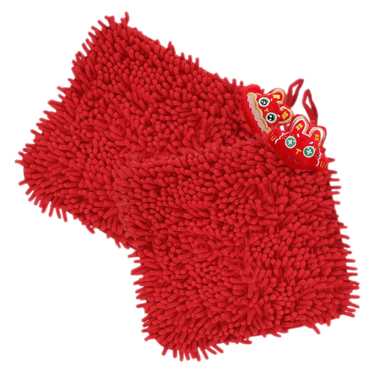 TOPBATHY 4 Set Asciugamano Festivo Bagno Raffreddamento Asciugamani Rossi Pulito Peluche Scratcher Salviette Per Strano Soffice Assorbente Auto Cucina Ciniglia Rosso 2 Pezzi * 4