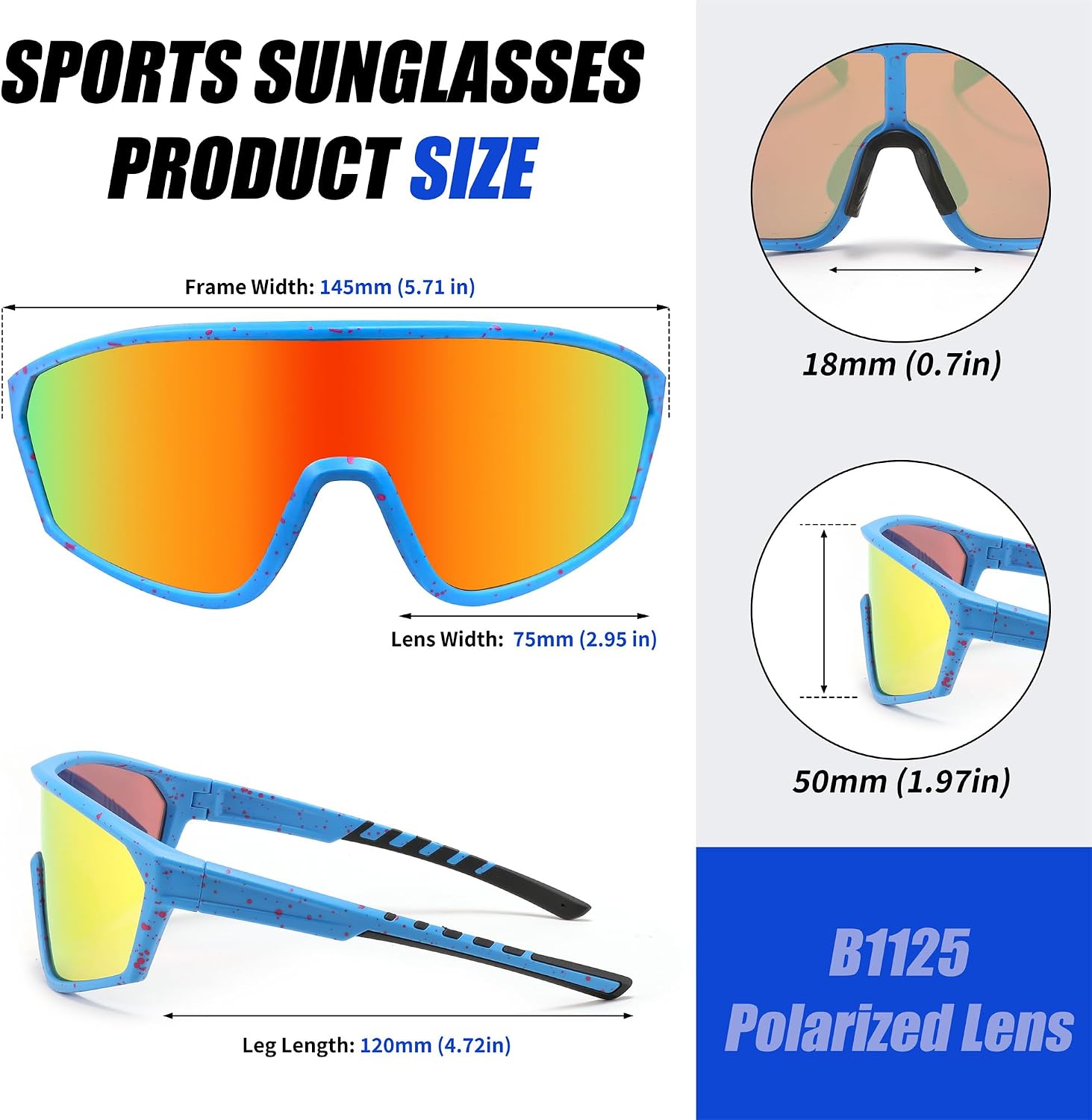FEISEDY Polarized Sports Sunglasses for Men Women Cycling Running Fishing Tac Glasses UV400 Protection B1125