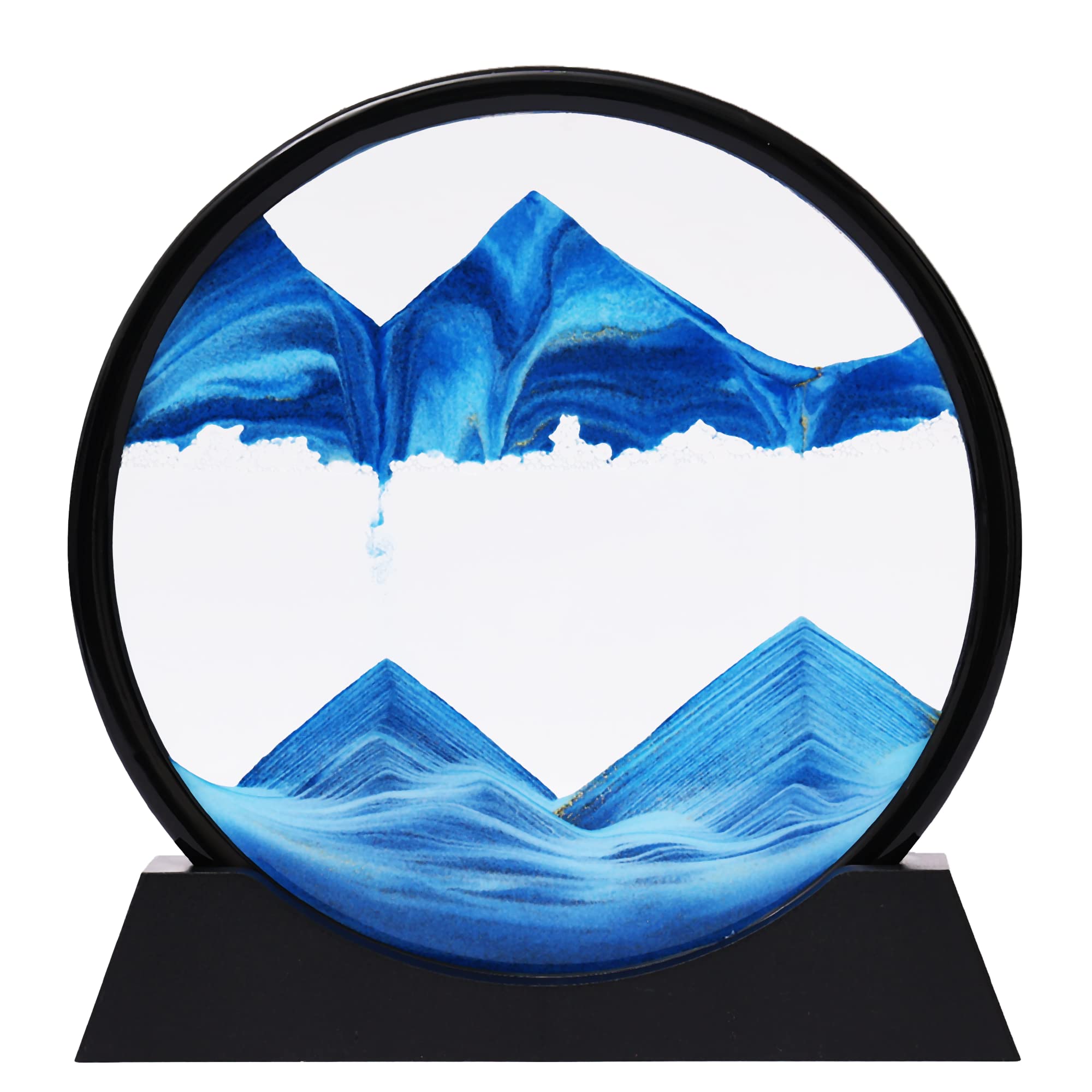 ZYKKGEY 3D Deep Sea Moving Sand Art,Relaxing Desktop Home Office Work Decor,Moving Sand Art Picture