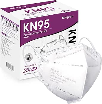Miuphro KN95 Face Masks, 25 Pack, 5-Layer