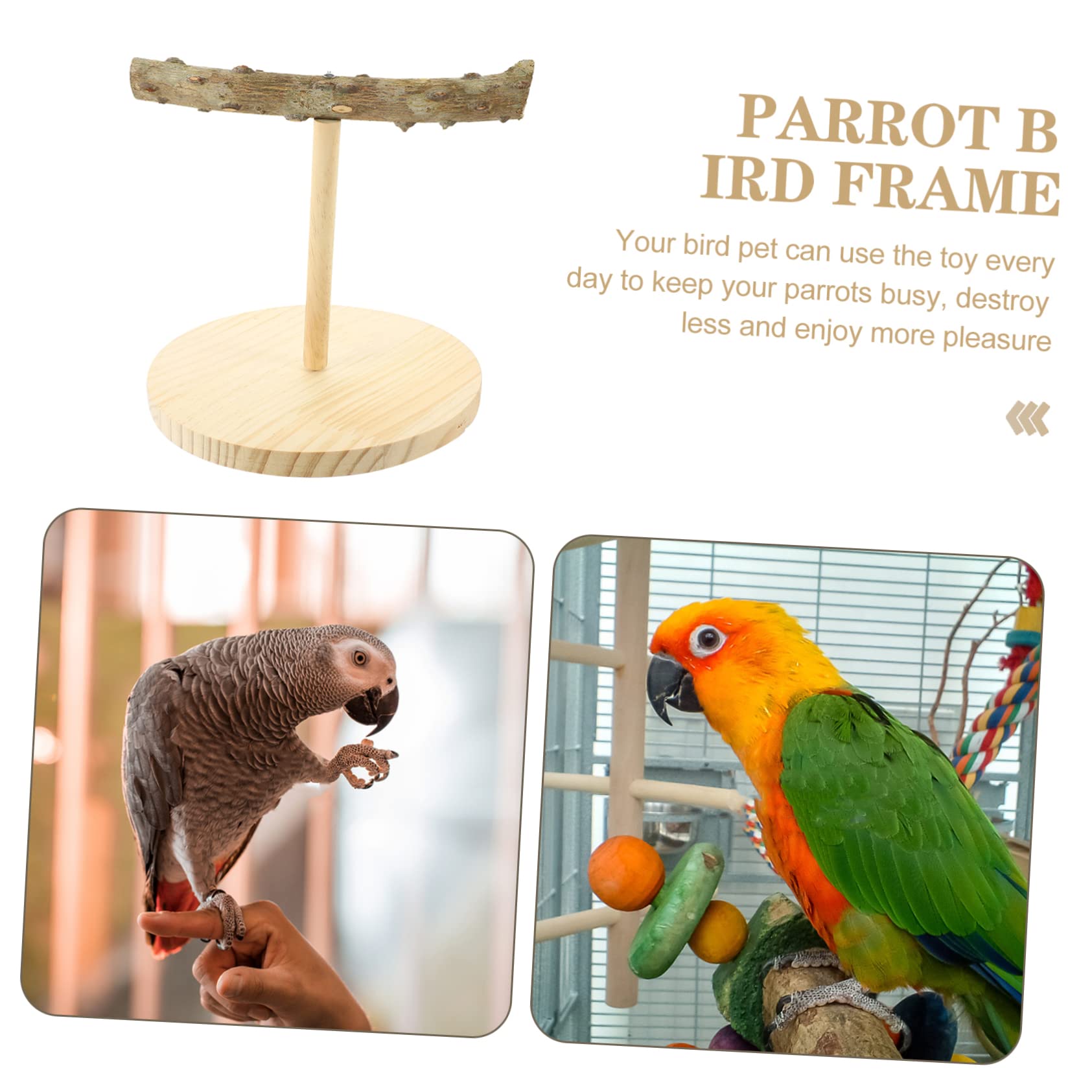 Abaodam Bird Playground for Parrots Natural Wood Perch Stand Decorative for Parrot Training and Engaging Bird Perch for Cockatiels Conures Budgies and Lovebirds