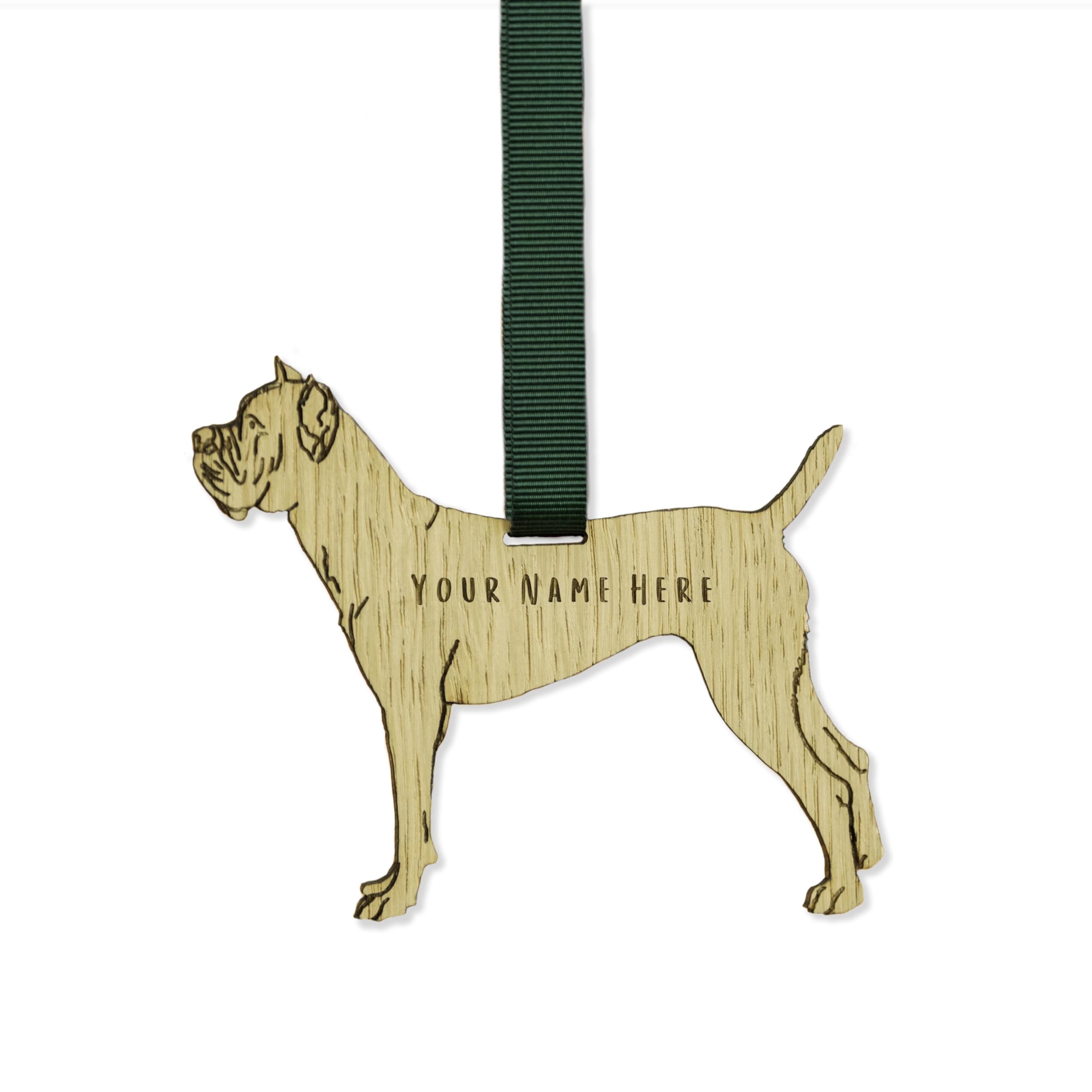 "Manta Makes Personalised Dog Christmas Decorations, wooden dog lover gifts for dog lovers, range of over 50 breeds, personalised pet memorial gifts, best dog Mum gifts (Cane Corso)" — image 1