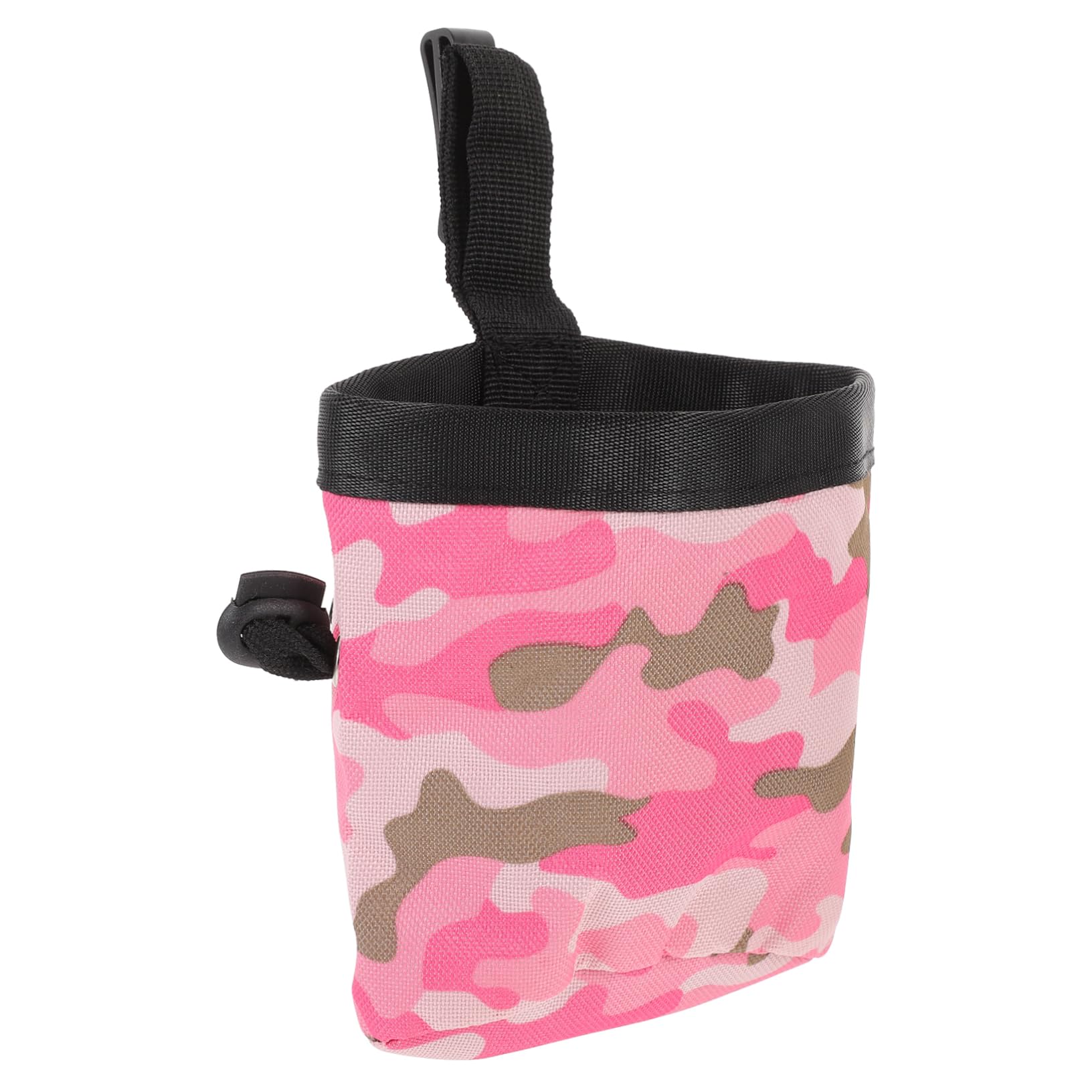 Sosoport Bolsa De Golosinas para Mascotas Portador De Comida para Perros Golosinas para Perros Pequeños Bolsa De Comida para Mascotas Rosa Tela Oxford Camuflaje Suministros para Cachorros