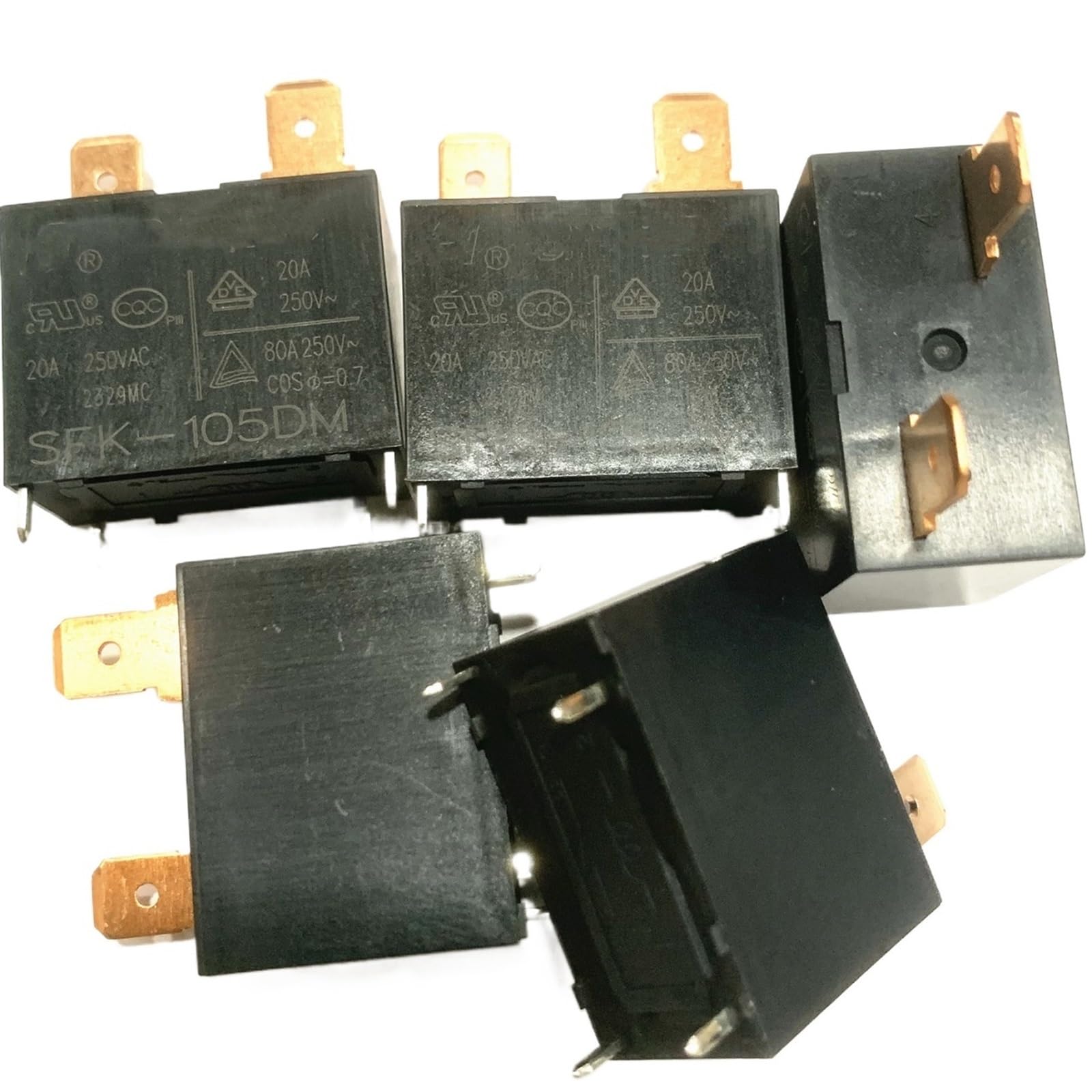 Relé de alta potencia SFK-105DM for aire acondicionado, calentador de agua, 4 pines, 5 V CC, HF102F, lote de 5 unidades