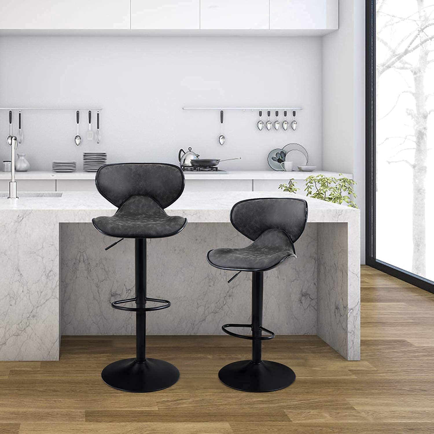 Buy PHI VILLA Swivel Bar Stools Set of 4 Counter Height,Adjustable Bar