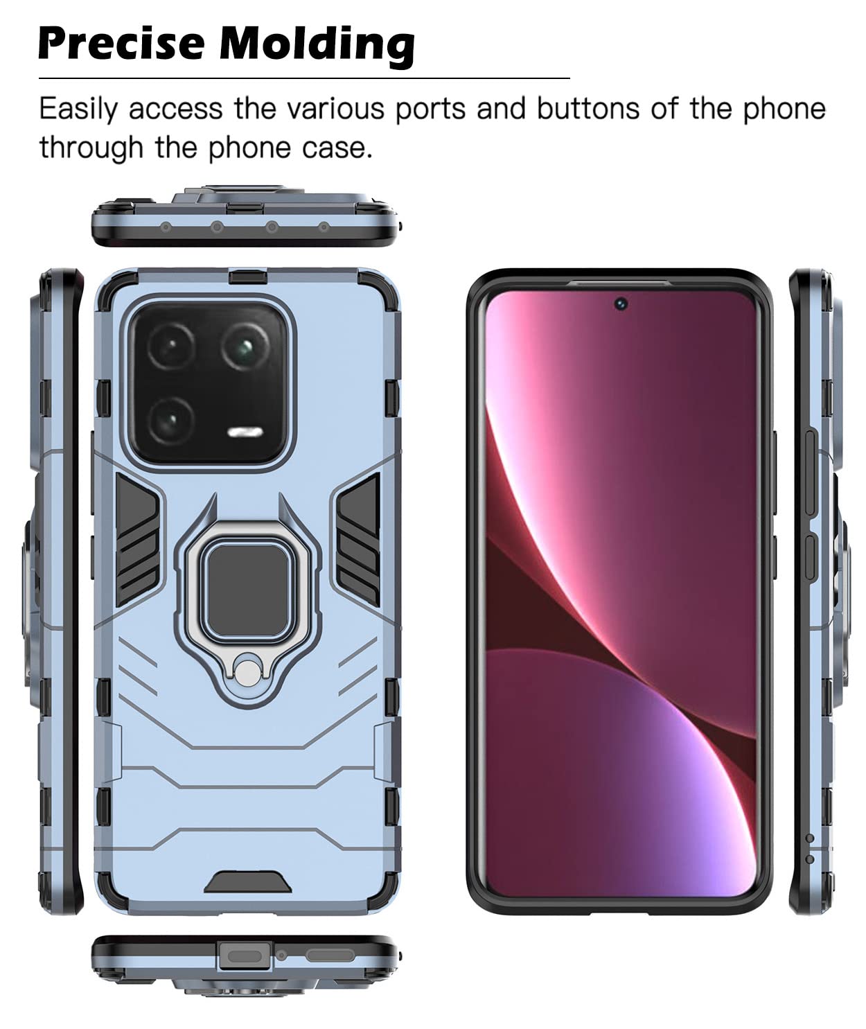 COMAKU Cover Armor per Xiaomi 13 Pro, Custodia TPU+PC Antiurto con