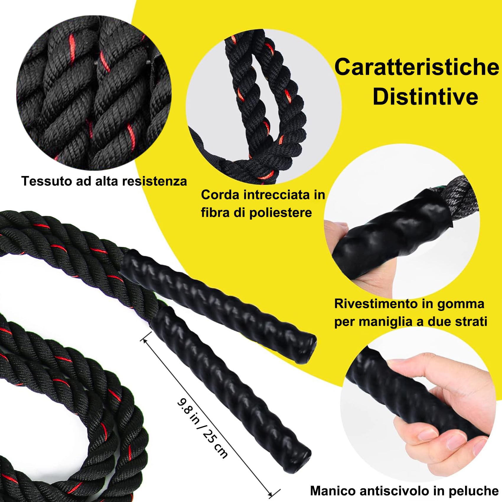 Springseil per Allenamento, 1,3 kg, per Uomini e Donne, Migliorato per Forza e Muscolatura, Allenamento Totale del Corpo