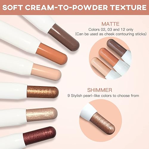 Miniatura 8 de Sombra de ojos en barra color crema, lápiz de sombra de ojos en crema impermeable, lápiz de sombra de ojos cremoso giratorio, lápiz de sombra de