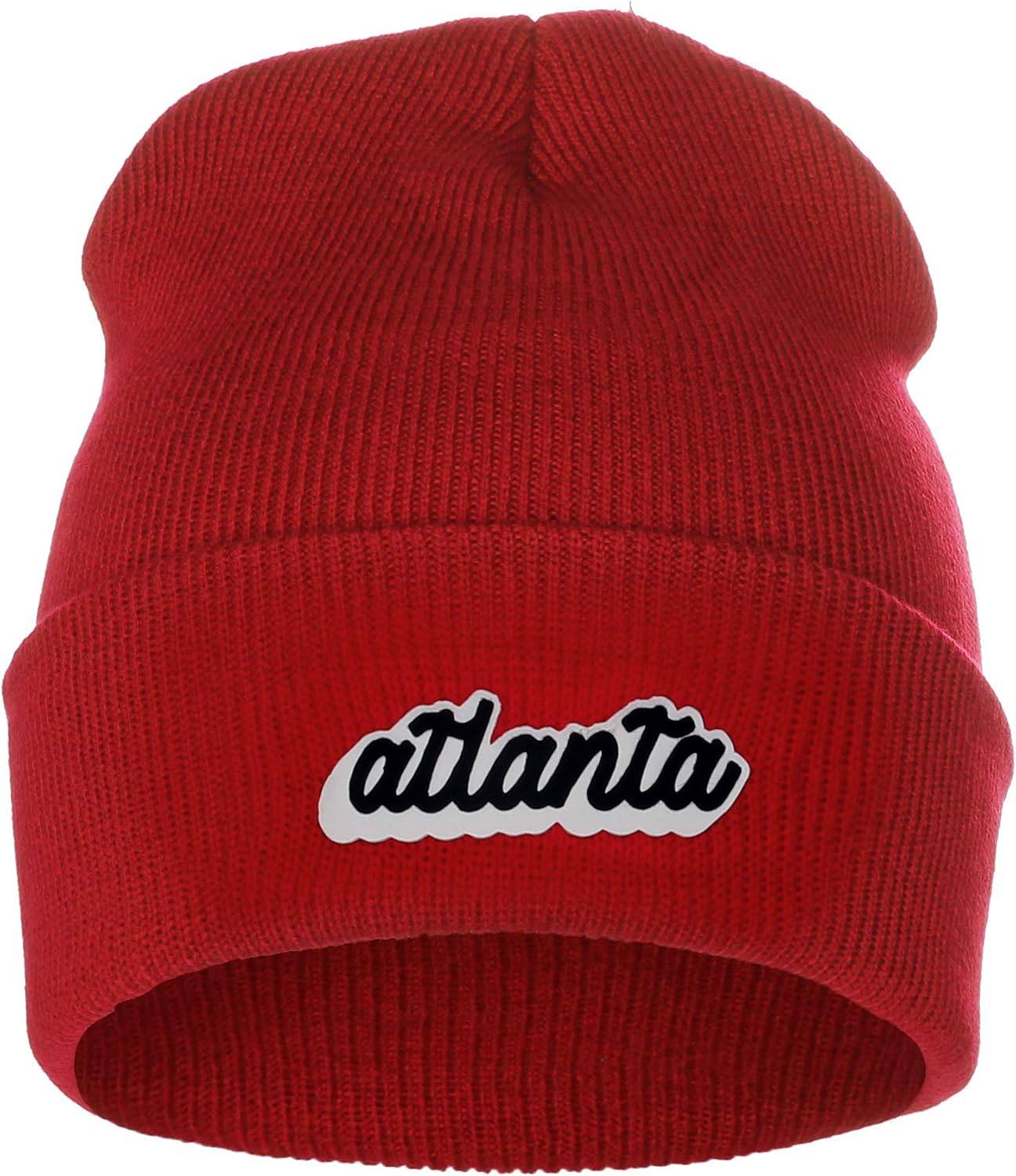 I&W Classic USA Cities Winter Knit Cuffed Beanie Hat 3D Raised Layer Letters