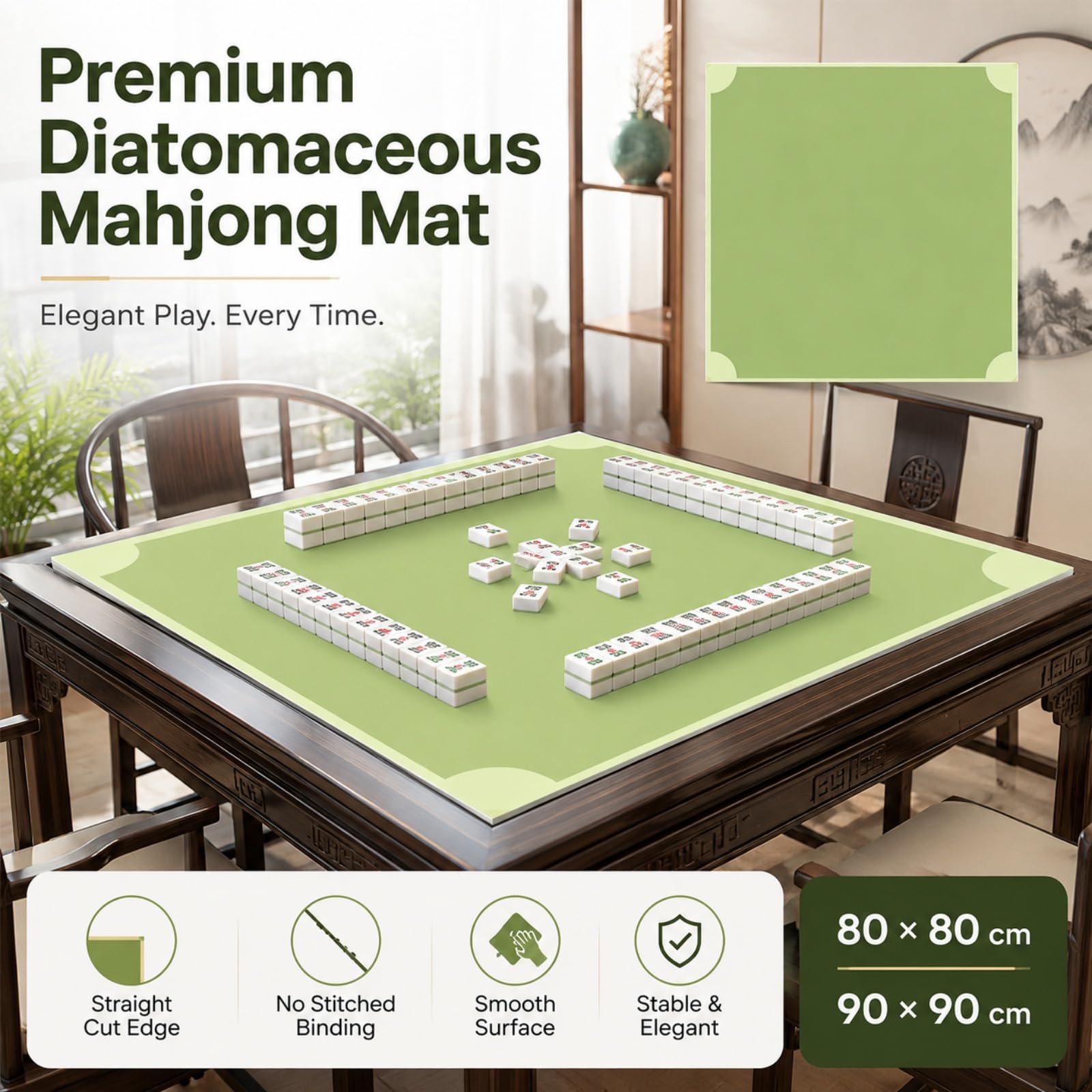 Hiseng Tapete para Mahjong (Estilo 22,90x90cm)