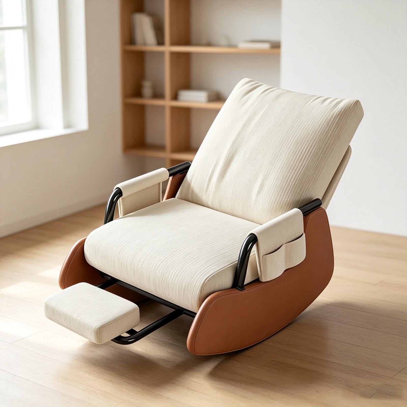 Fauteuil inclinable et coulissant avec repose-pieds, fauteuil de salon