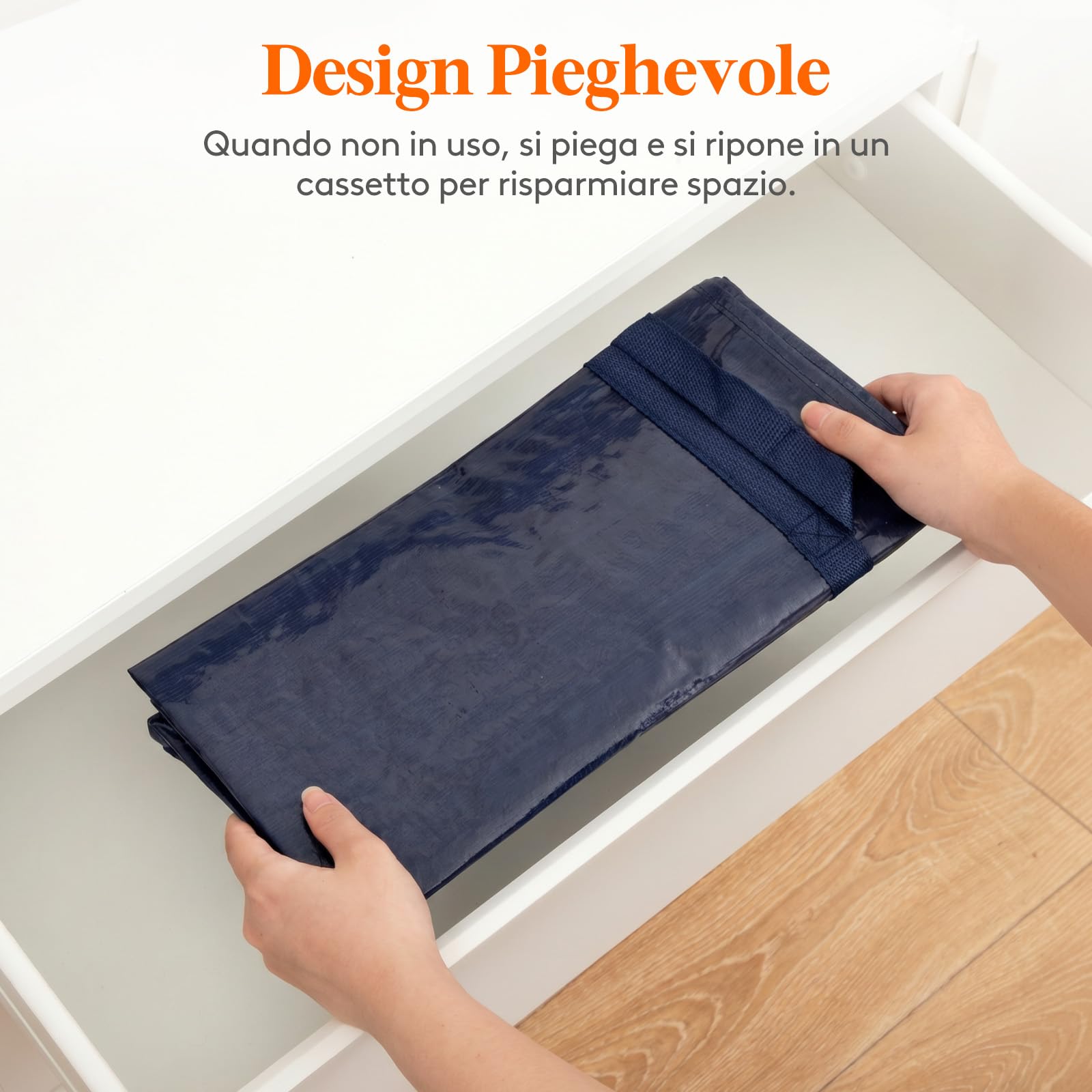Lifewit Set di 4 Grandi Scatole per Armadio 90 L, Borse Trasloco con Manici, Contenitore Pieghevole per Piumoni, Coperte, Vestiti, Blu