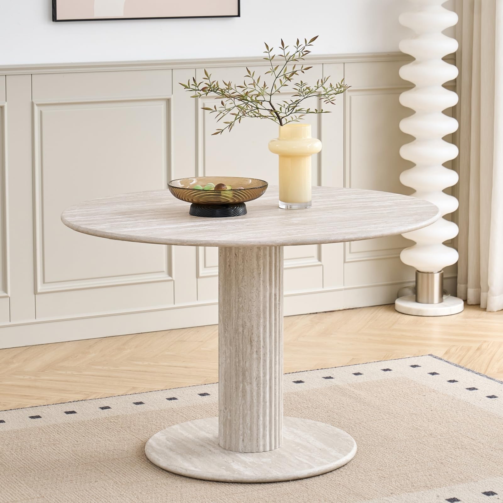 Tavolo da Pranzo da 115 cm, Tavolo da Cucina Rotondo Moderno e Minimalista, Adatto a Cucine e Sale da Pranzo - GDS