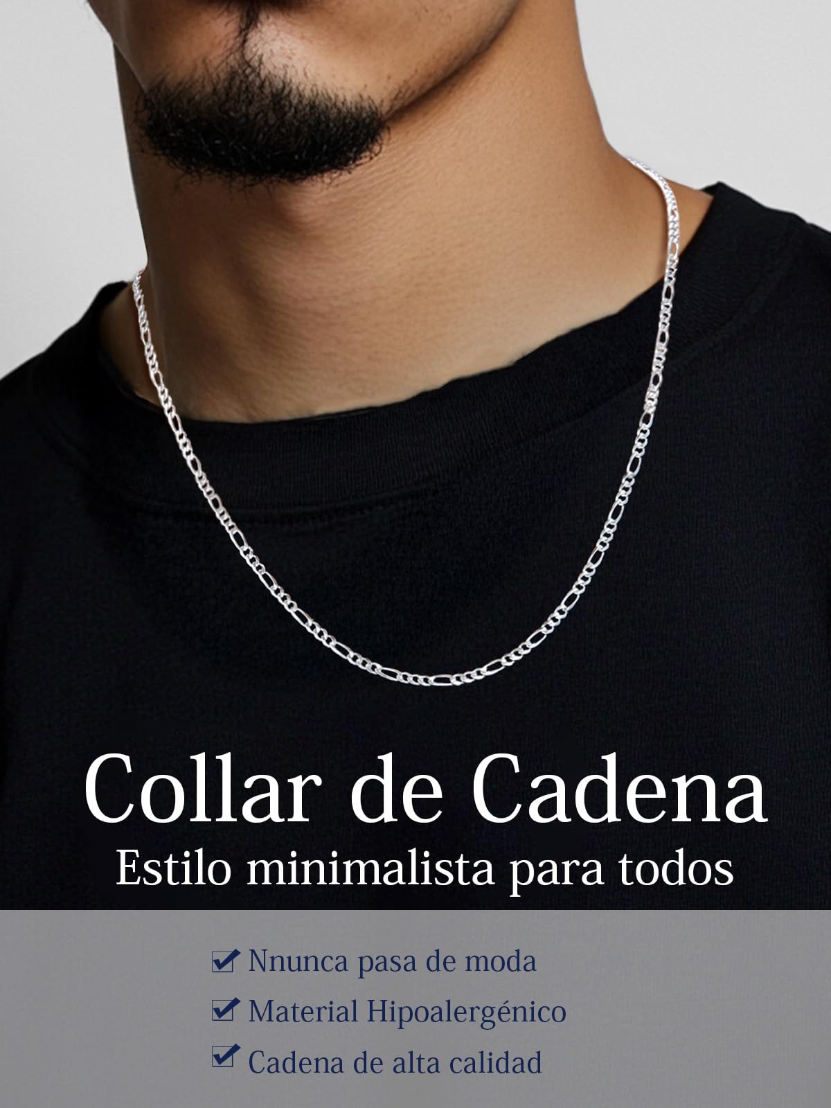 Suplight Cadena Plata Hombre Mujer, Plata de Ley 925 Collar Italiano de Cadena Cubana/Fígaro con Caja de Regalo, 3/5 mm Ancho 36/46/51/56/61/66/71 cm Largo, Joyería Hipoalergénica Básica