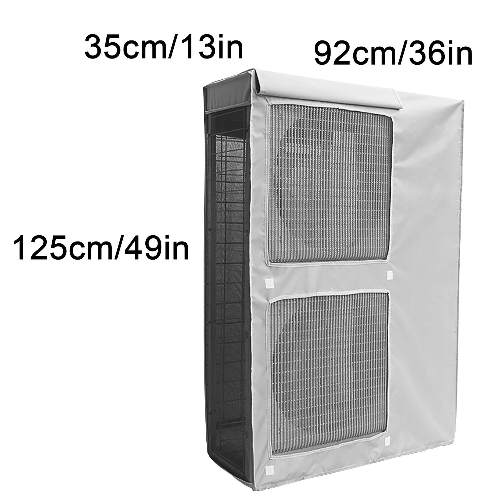 Heavy-Du - Funda para aire acondicionado para exteriores, protector de bomba de calor de doble grosor con rejillas de ventilación, impermeable y resistente a la intemperie (blanco, 92 x 125 x 35 cm)