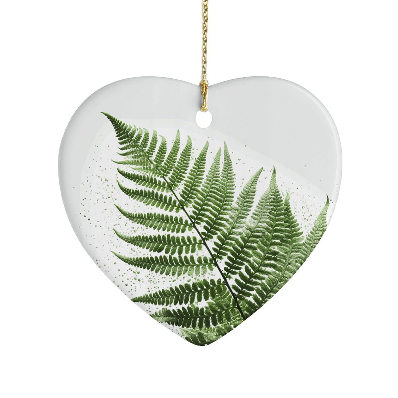 Fekiloot Style Natural Plant Silhouette Fern Leaf Ceramic Ornament Home Decor Keepsake