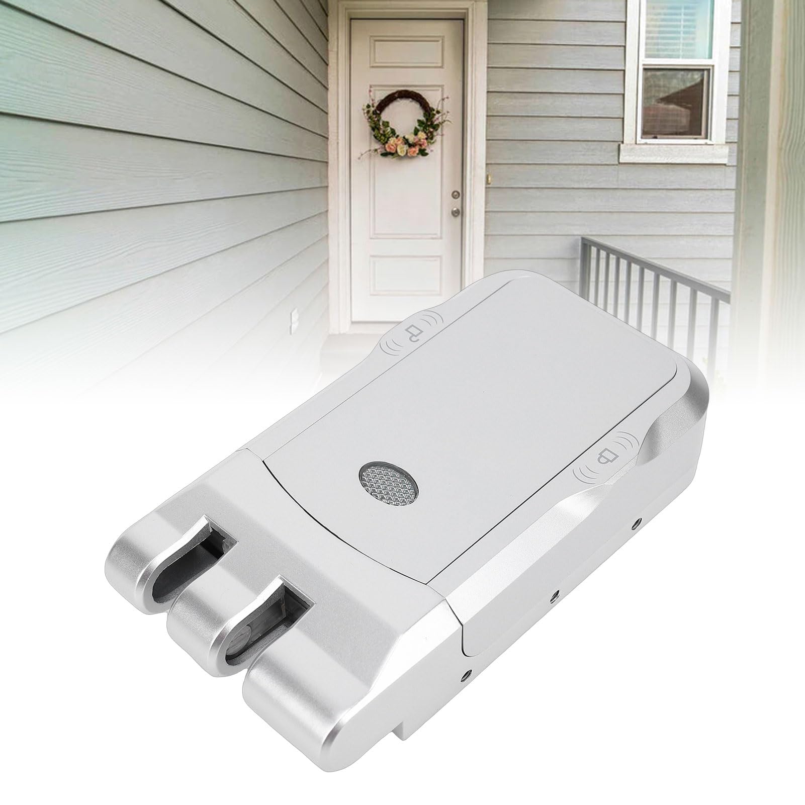 Fockety Cerradura para Puerta, Cerradura Inteligente Antirrobo Invisible sin Llave, Electrónica Inteligente de Seguridad para el Hogar con 10 Mandos a Distancia