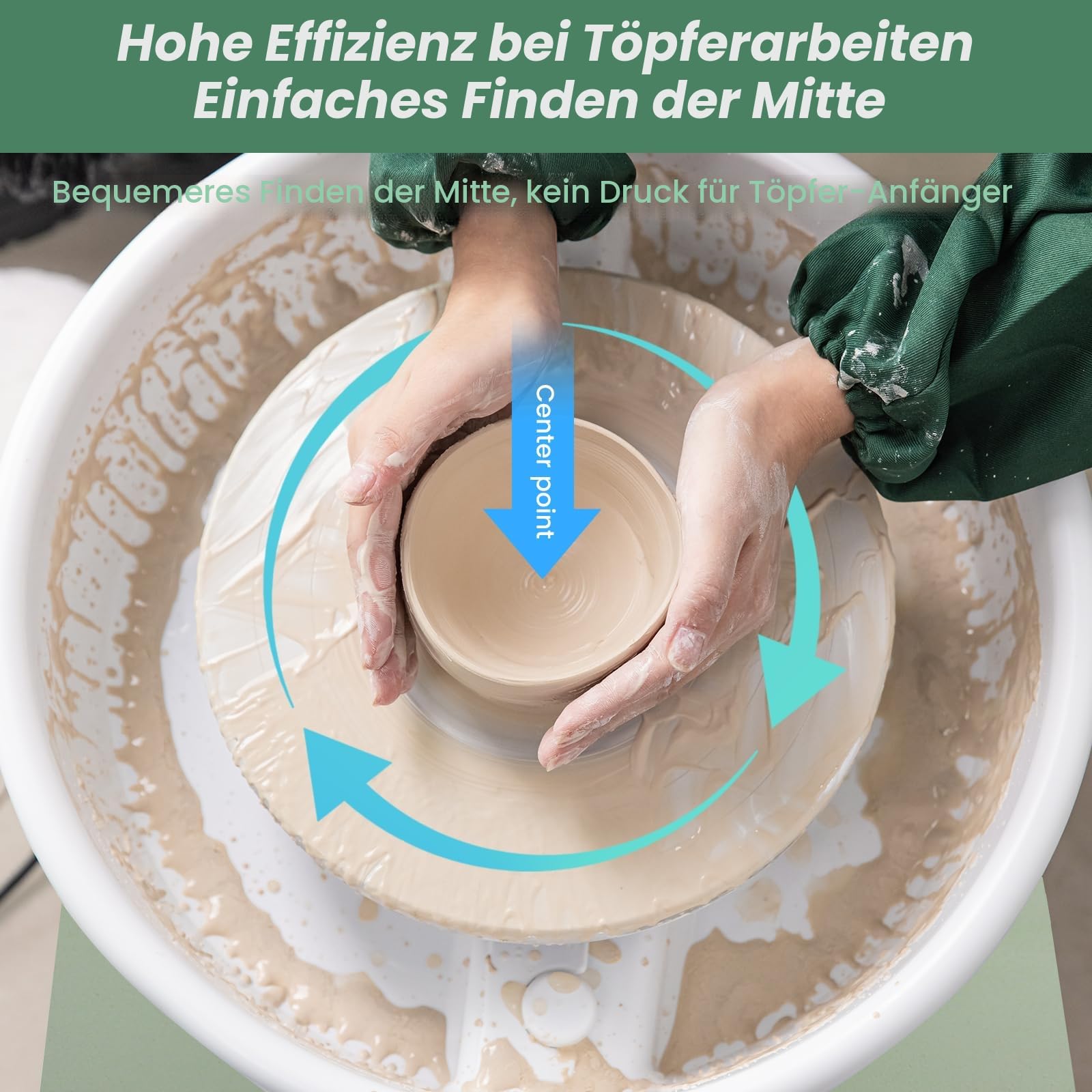 Huanyu Keramik-Maschine mit Fußpedal, 25,4 cm, elektrische Töpfermaschine mit abnehmbarem Becken, für Töpferstudio, Töpferei, Heimwerken, Töpferei, Schule