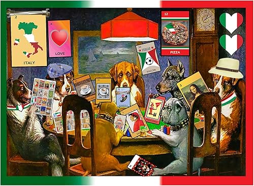 Miniatura 5 de La Lotteria Italiana - Divertido juego de bingo para niños, adultos y familia, coloridas tarjetas de lotería, fichas, 54 tarjetas ilustradas para 3