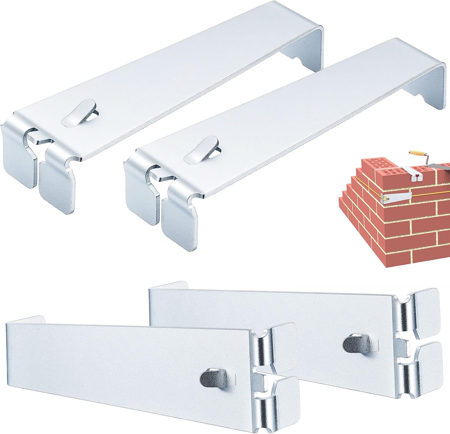 DoubleFill 2 Pairs 4 Inch Metal Line Blocks Masonry String Lines Holder Concrete Blocks for Masonry Tools(Metallic Color)