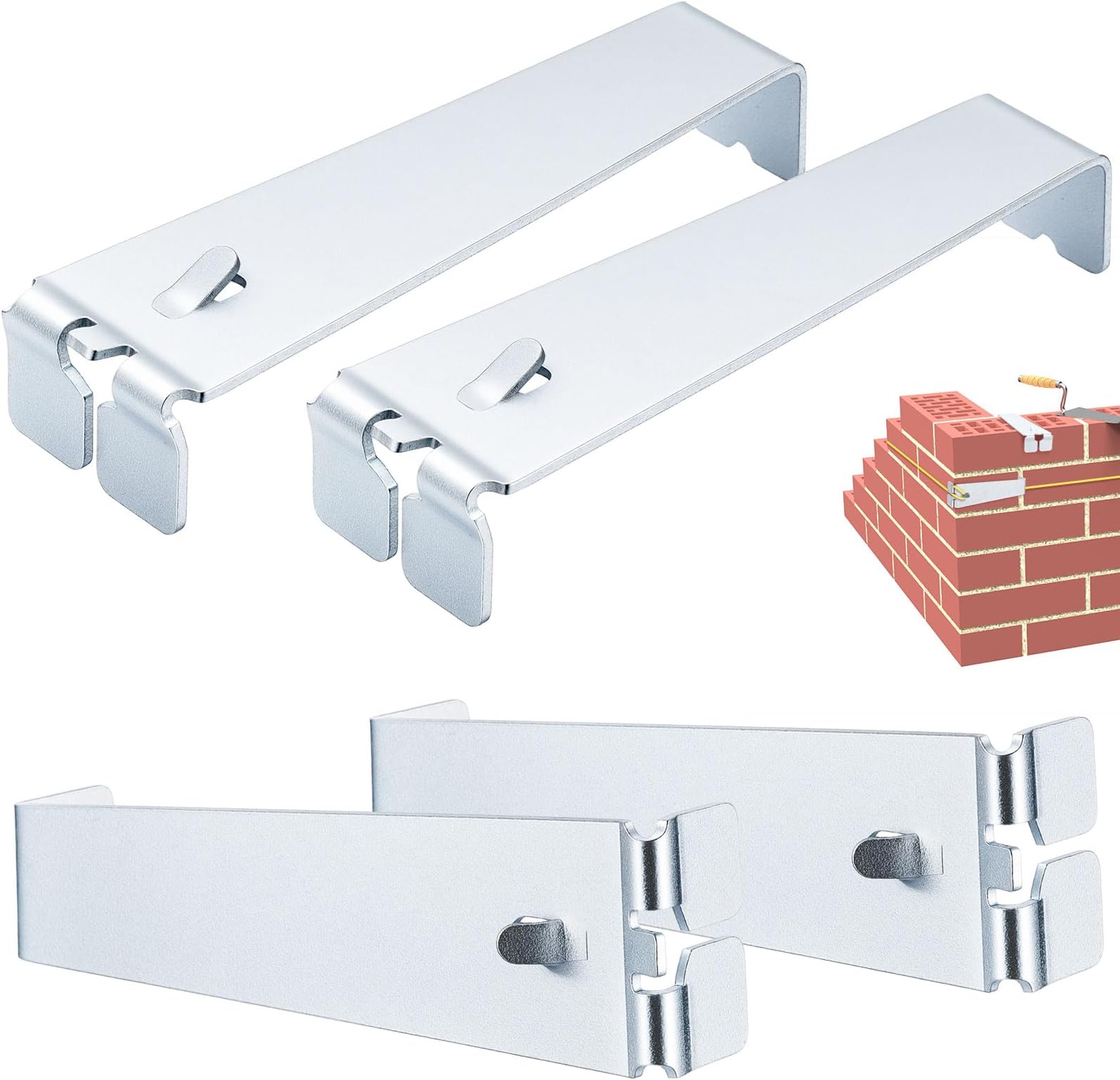 2 Pairs 4 Inch Metal Line Blocks Masonry String Lines Concrete Blocks for Masonry Tools(Metallic Color)
