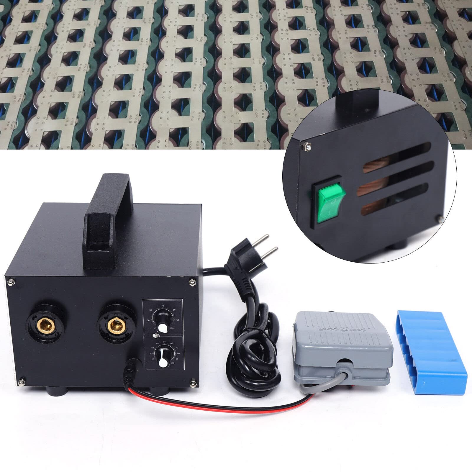 Soldadora por puntos de 220 V, máquina de soldar con batería de 1600 A, soldador profesional para soldadura precisa para montaje y mantenimiento de vehículos eléctricos, construcción de maquetas