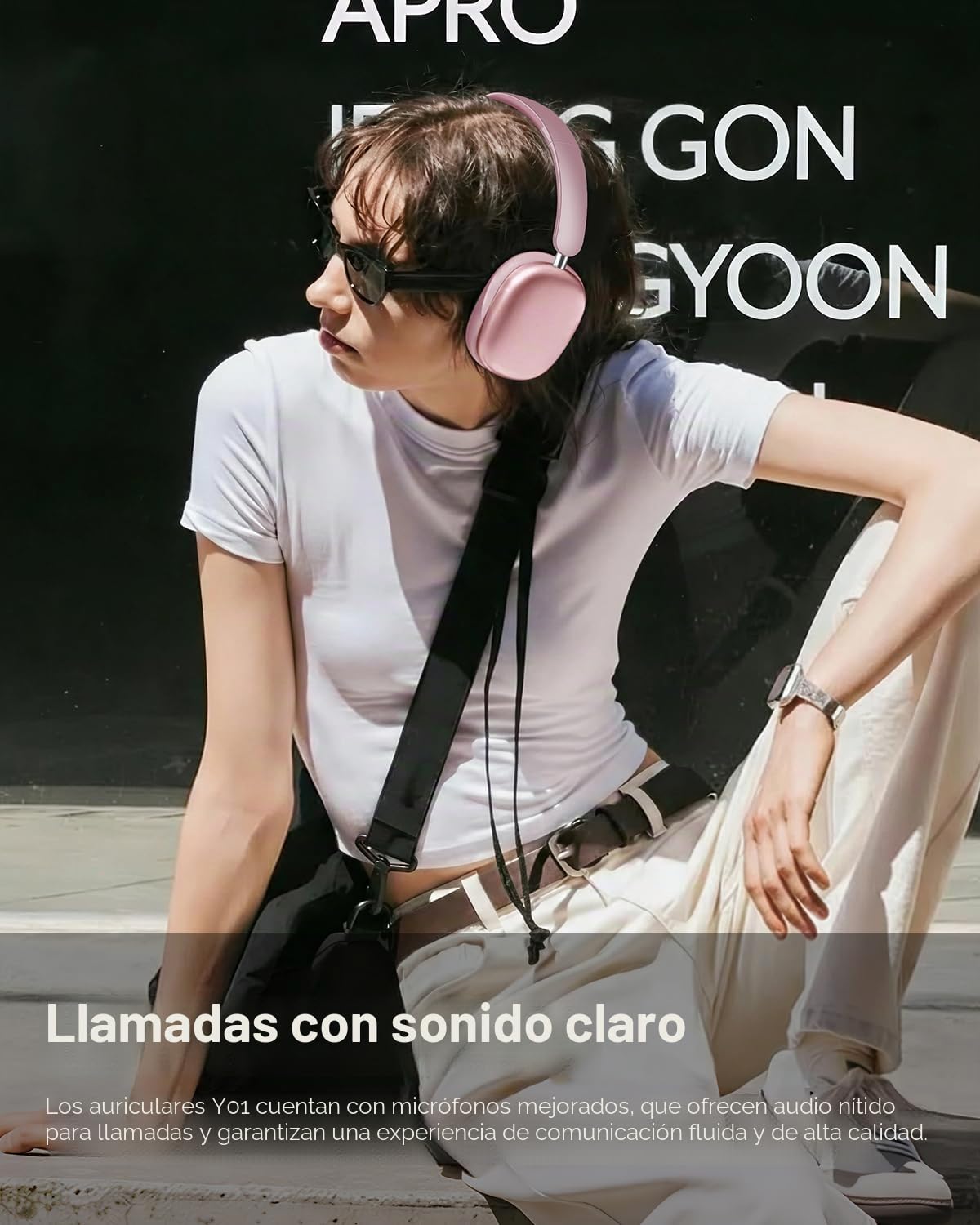 Wentronic Y01 - Auriculares inalámbricos con cancelación de ruido Bluetooth 5.3, sobre la oreja, con micrófono, audio de alta resolución, 48 horas de reproducción, almohadillas plegables y cómodas