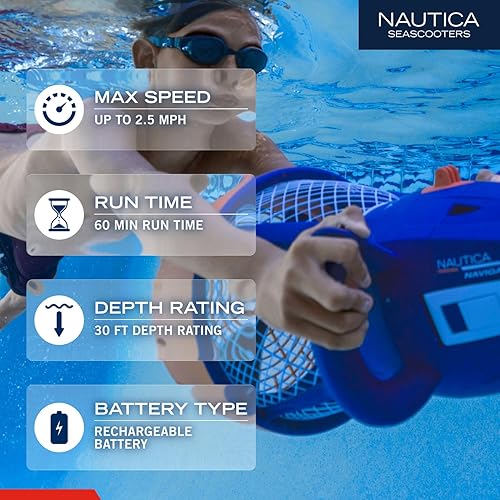 Miniatura 3 de Nautica Navigator and Skipper Underwater Seascooters, Designed for Younger Recreational Divers and Snorkelers