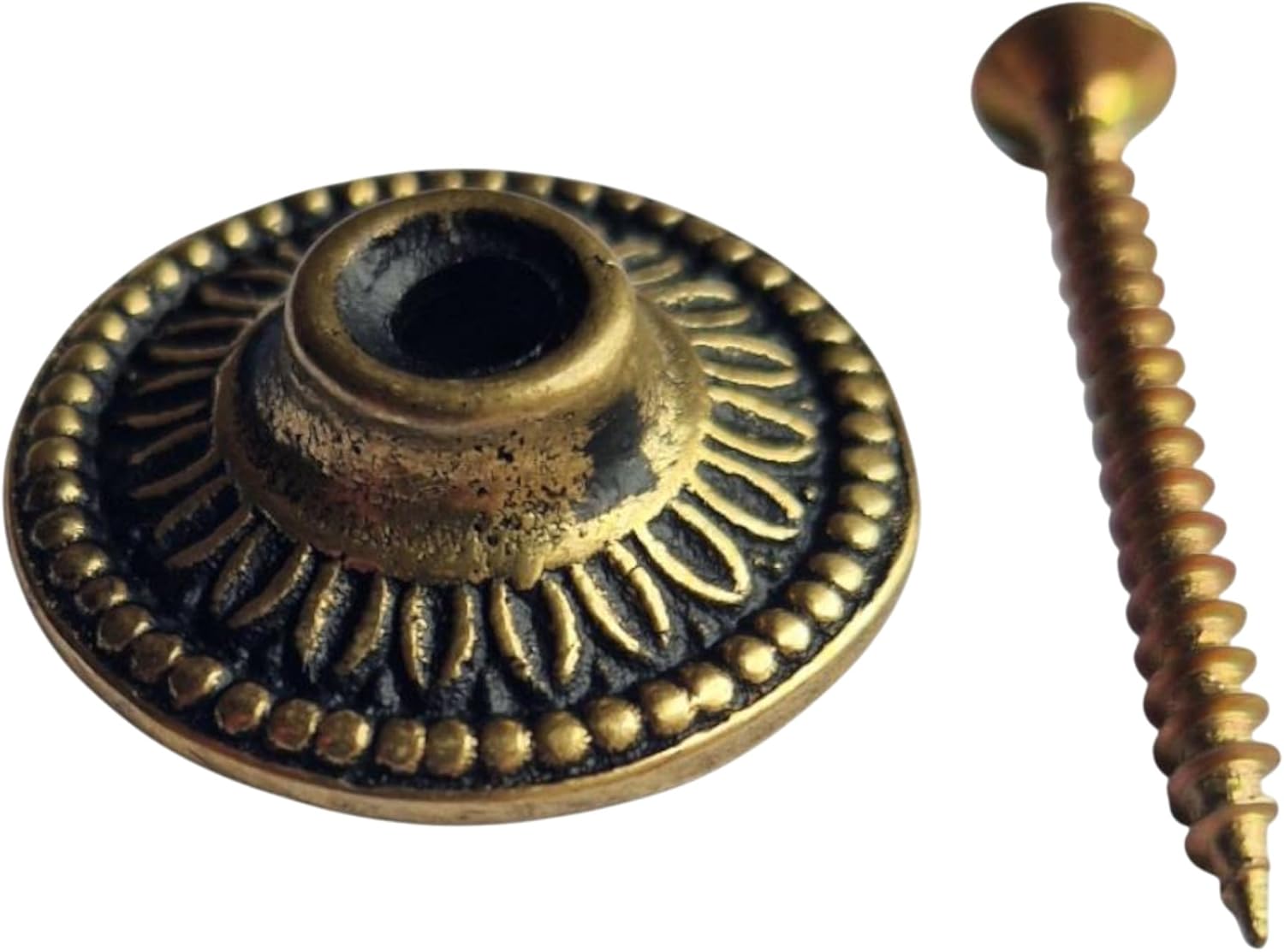 Replacement Solid Brass Door Knocker Striking Plate,Unlacquered Finish (Antique Brass)