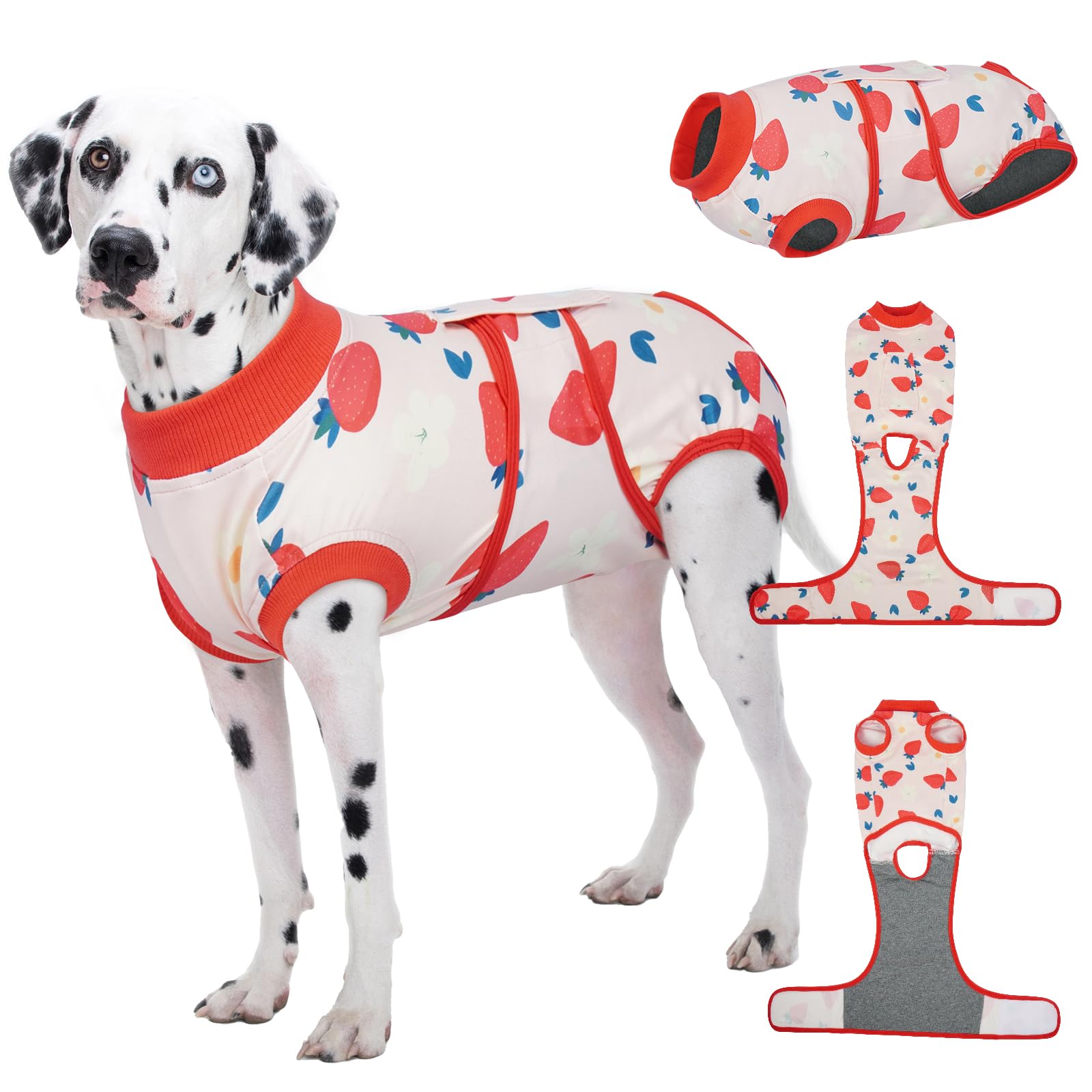 Kuoser Dog Recovery Suit, Female Male Spay Neuter Surgery Suit, Printed, XL