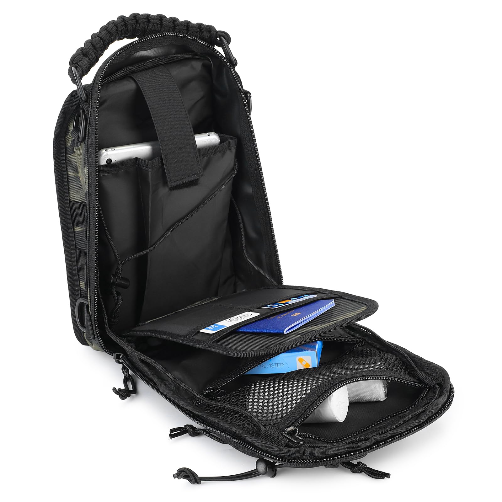 HUNTVP Borsa Petto Tattico Militare Zaino Monospalla Uomo Borsello a Tracolla Molle per Campeggio Ciclismo Escursione Hiking Sport