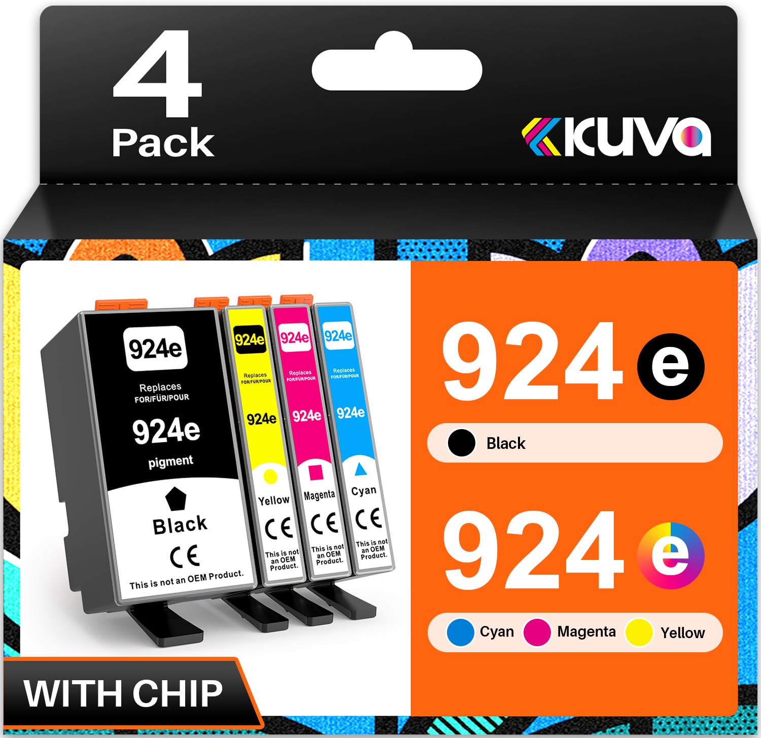 ZONDER CHIP) Meagiis 924-inktcartridges voor HP 924-inktcartridges