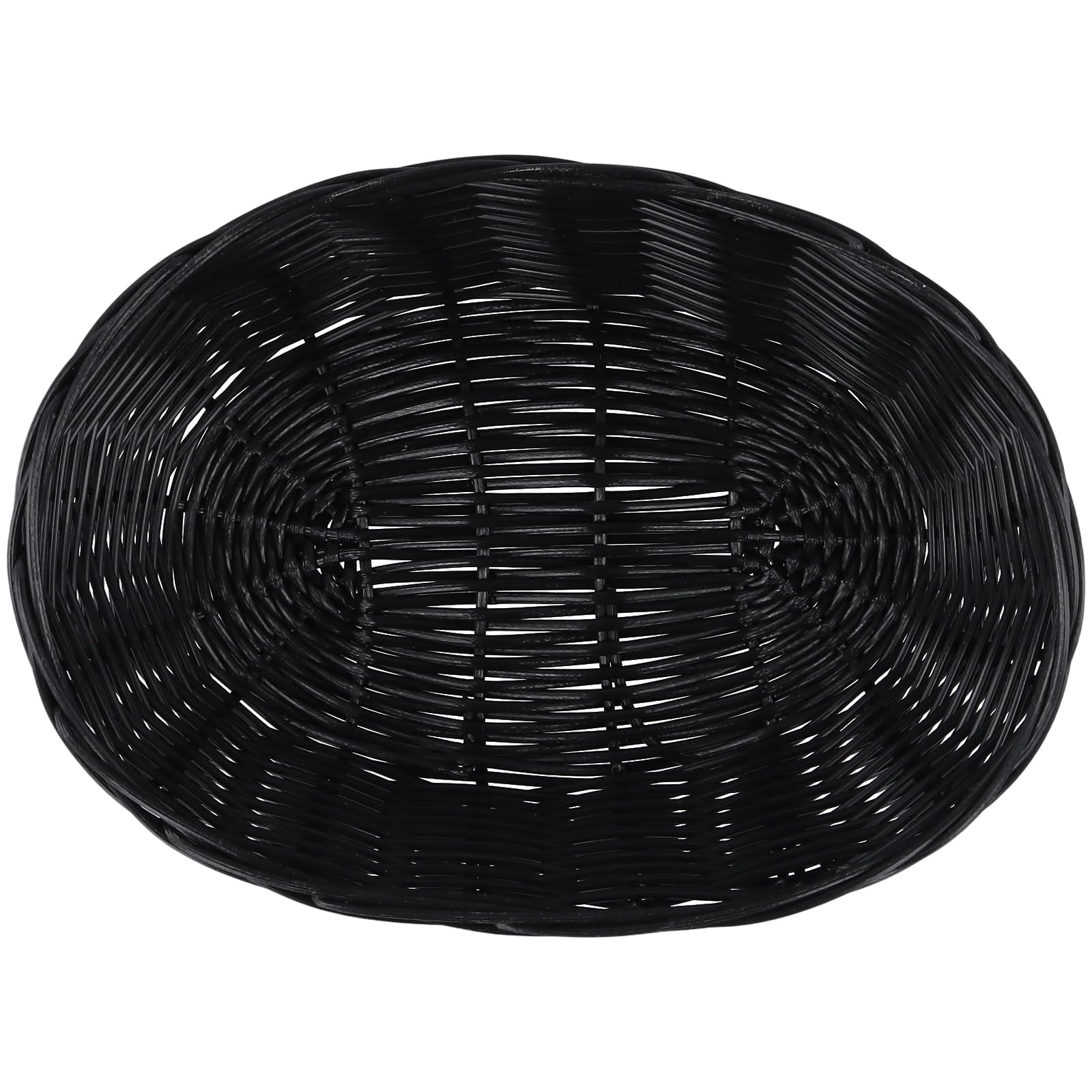 FUNSUEI Lot de 18 corbeilles à pain ovales en plastique - 23 x 15 x 6 cm - Noir