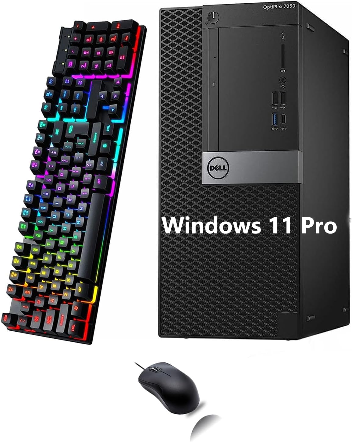 Dell Optiplex 7050 Mini Tower PC Desktop Computer, Windows 11 Pro, 16GB RAM, 256GB SSD, Core i7-7700, USB WiFi+BT, Keyboard, Mouse, No DVD(Renewed)